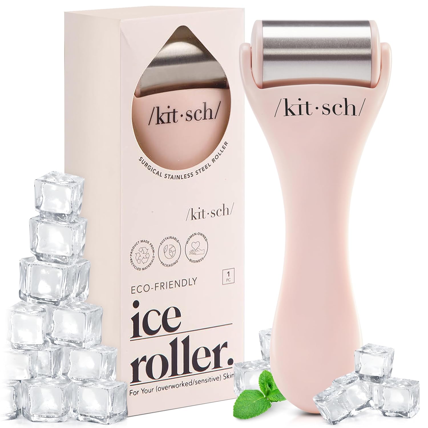 RODILLO FACIAL KITSCH ICE ROLLER PARA ROSTRO COLOR ROSA - 1