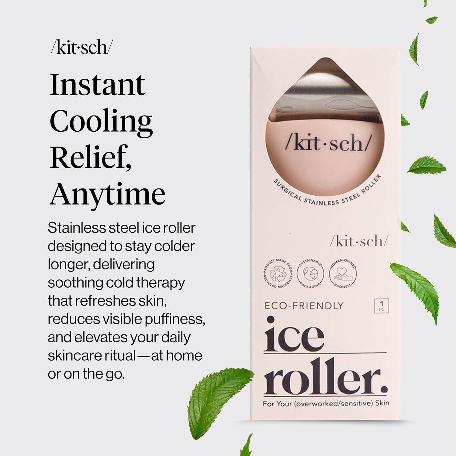 RODILLO FACIAL KITSCH ICE ROLLER PARA ROSTRO COLOR ROSA - 2