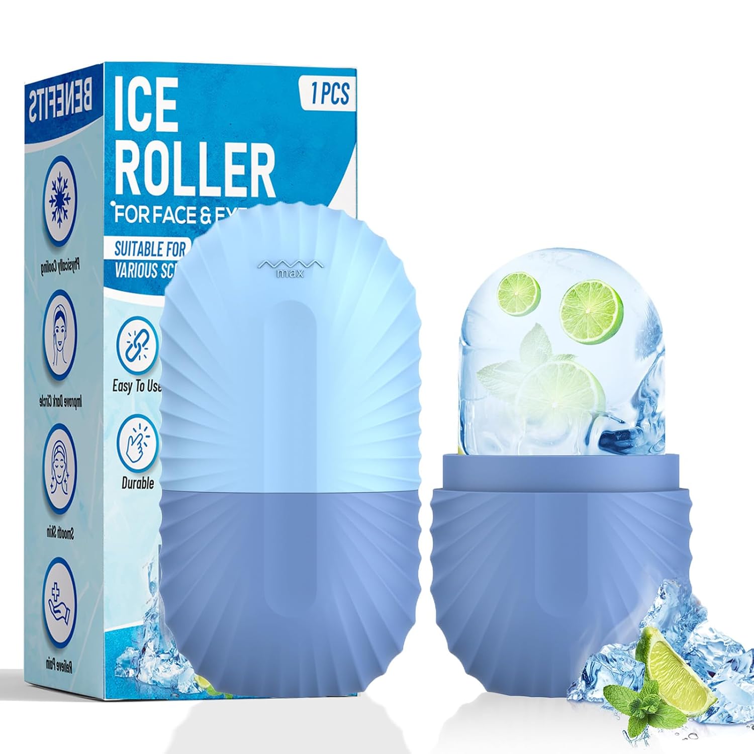 RODILLO DE HIELO PARA ROSTRO Y OJOS ZPU AZUL - 1