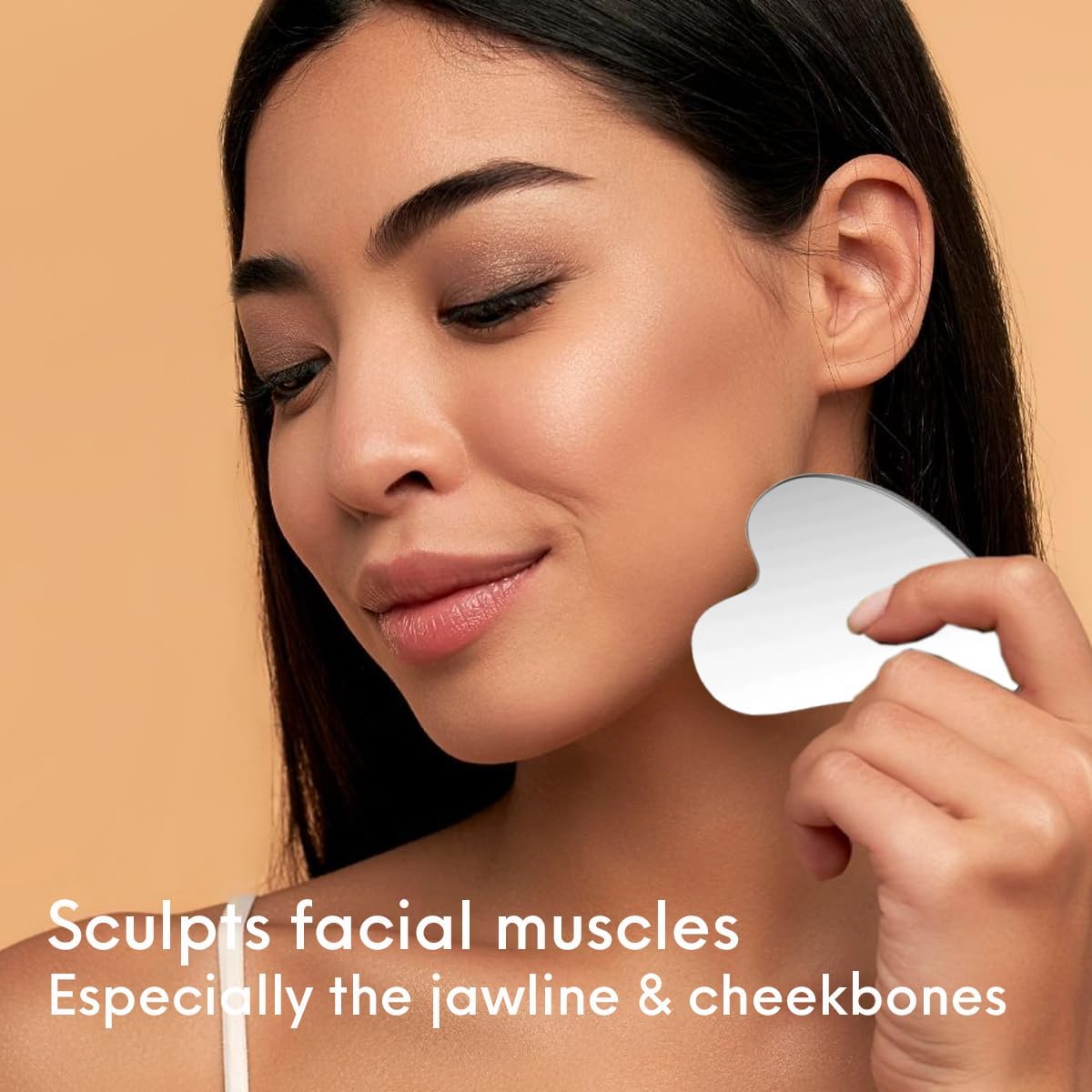 HERRAMIENTA FACIAL GUA SHA MOKIUER ACERO INOXIDABLE 3 EN 1 CON ESTUCHE - 4