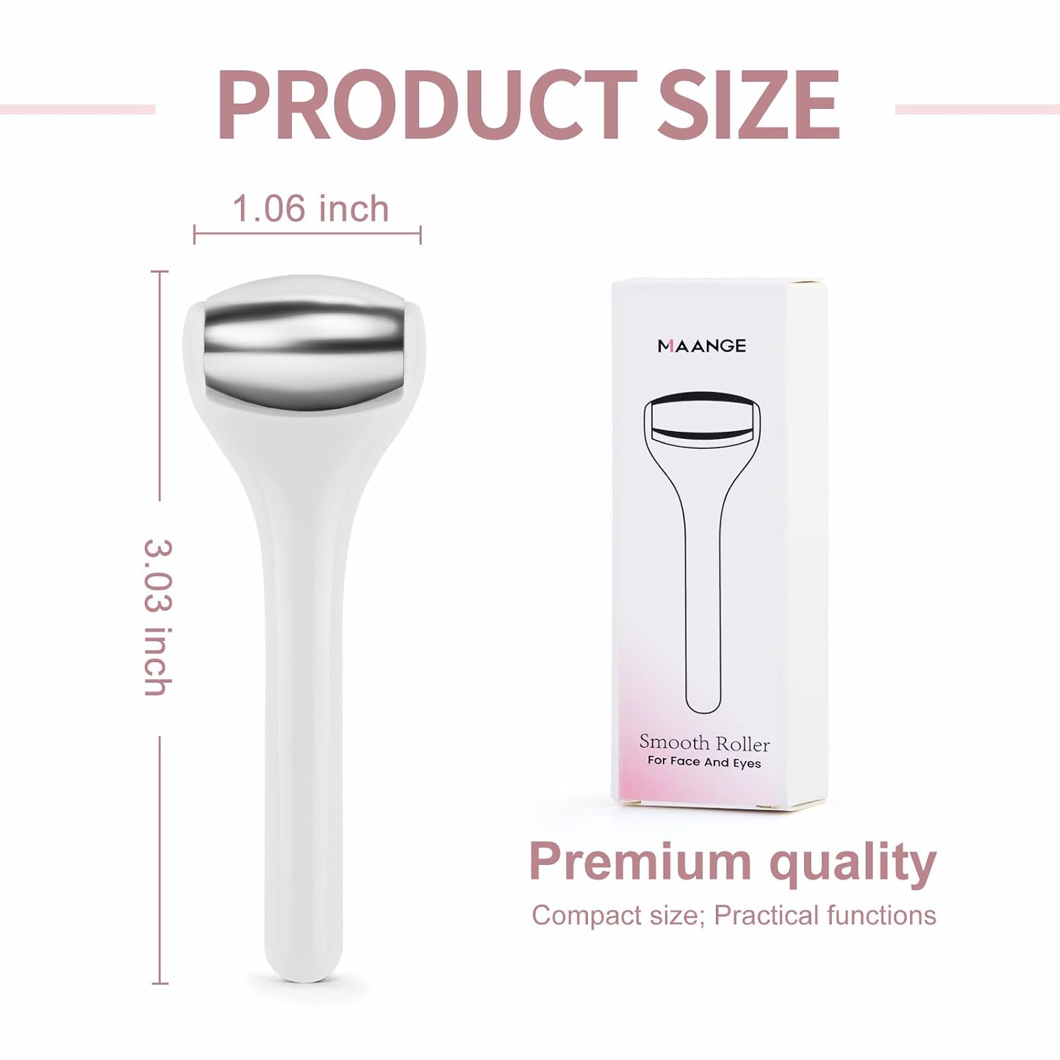 RODILLO MINI PARA OJOS Y ROSTRO MAANGE ACERO INOXIDABLE BLANCO - 3