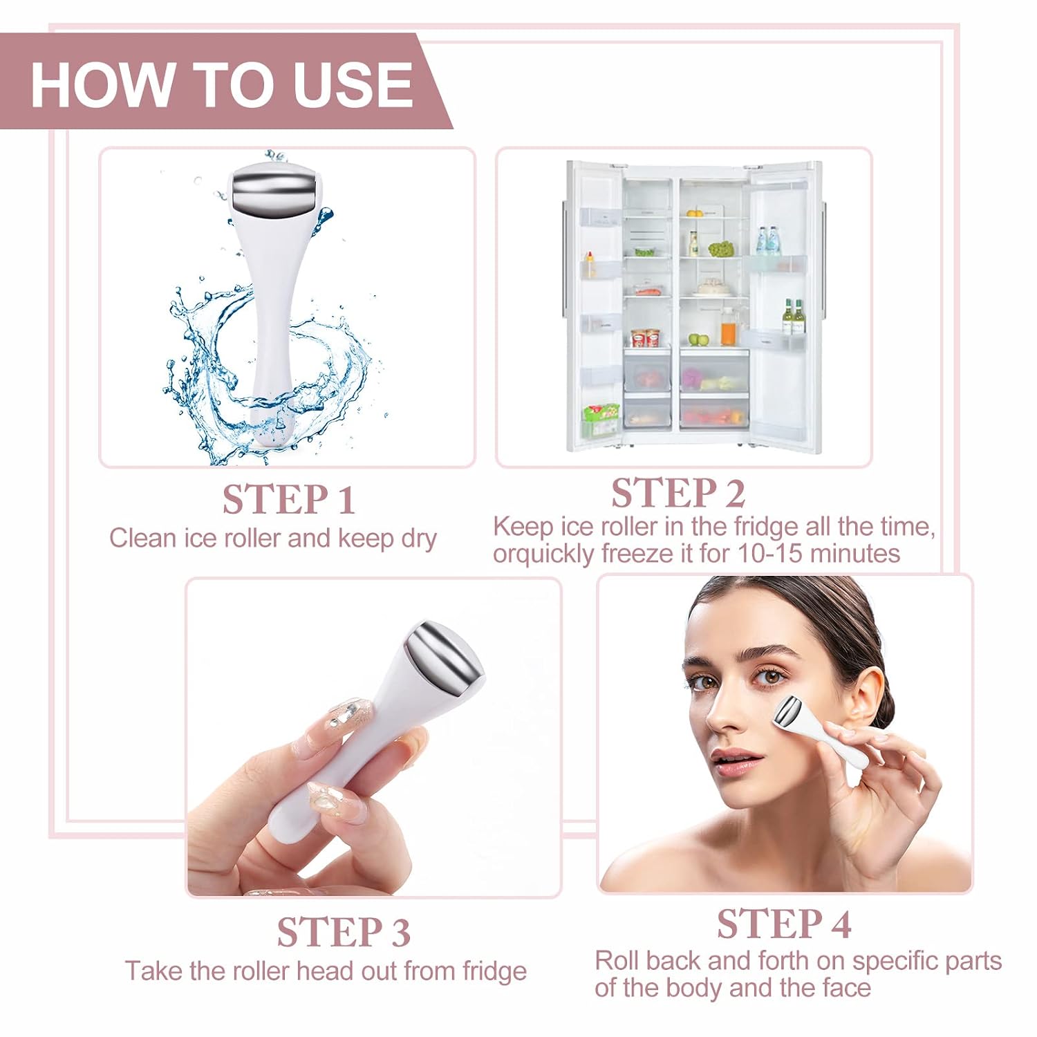 RODILLO MINI PARA OJOS Y ROSTRO MAANGE ACERO INOXIDABLE BLANCO - 5