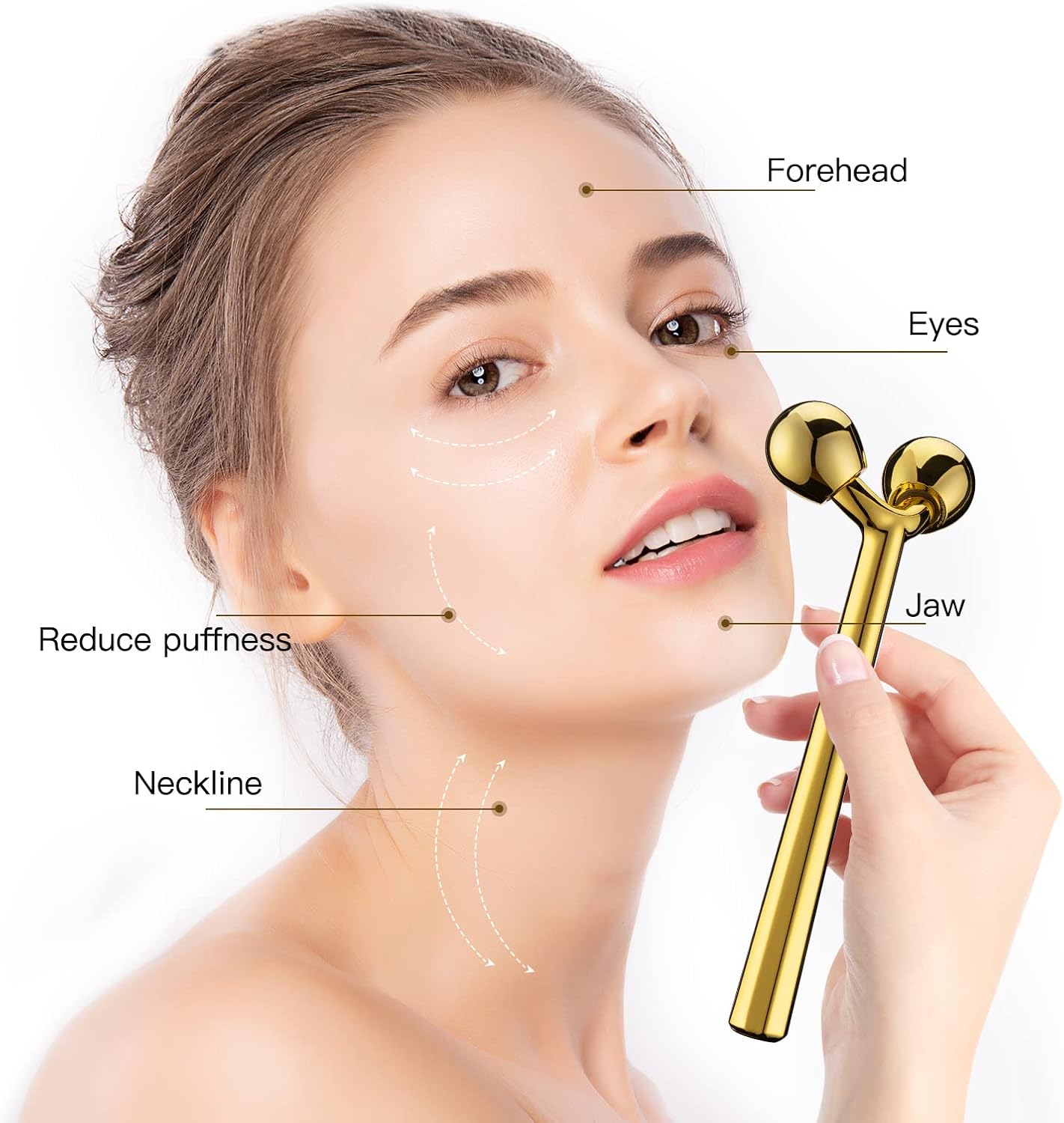 RODILLO FACIAL TEKSON 3D METAL DORADO - 2