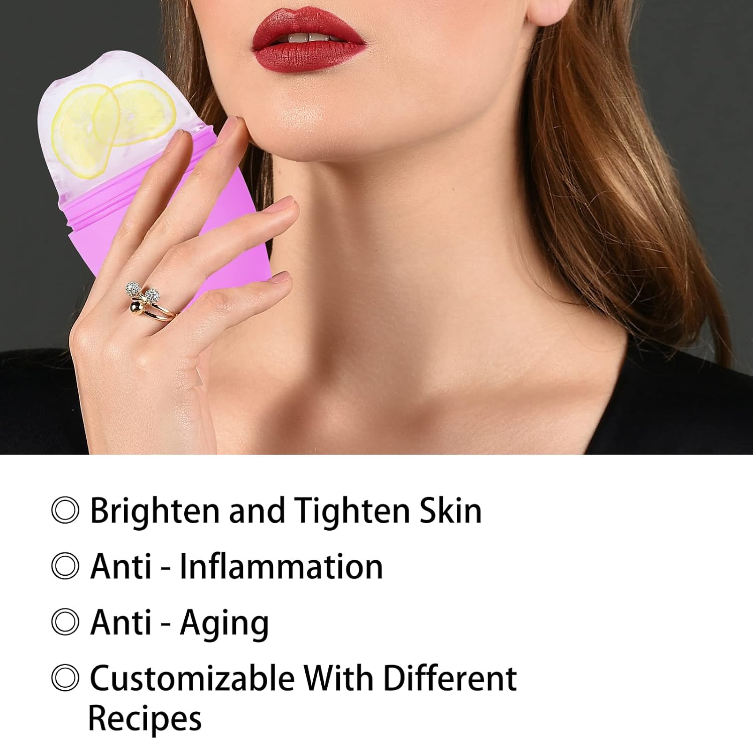 RODILLO FACIAL DE HIELO EVMLIY DE SILICONA PARA ROSTRO Y CUELLO - 2