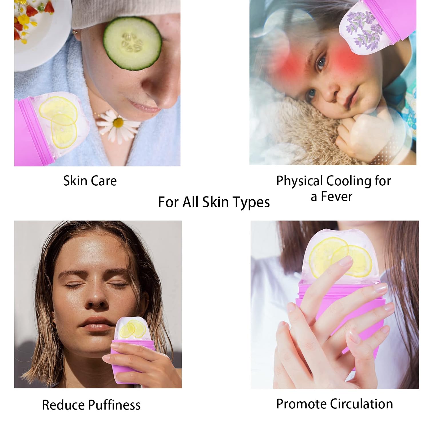 RODILLO FACIAL DE HIELO EVMLIY DE SILICONA PARA ROSTRO Y CUELLO - 5