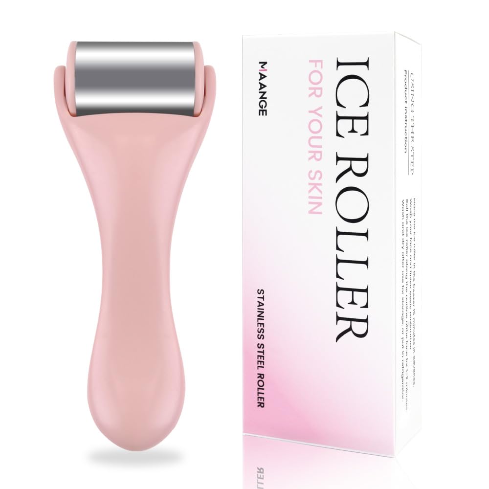 RODILLO FACIAL MAANGE ICE ROLLER ACERO INOXIDABLE ROSA - 1