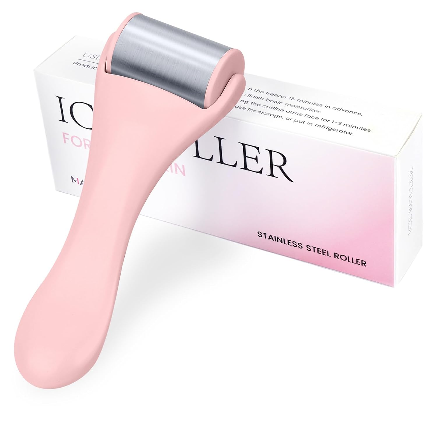 RODILLO FACIAL MAANGE ICE ROLLER ACERO INOXIDABLE ROSA - 5