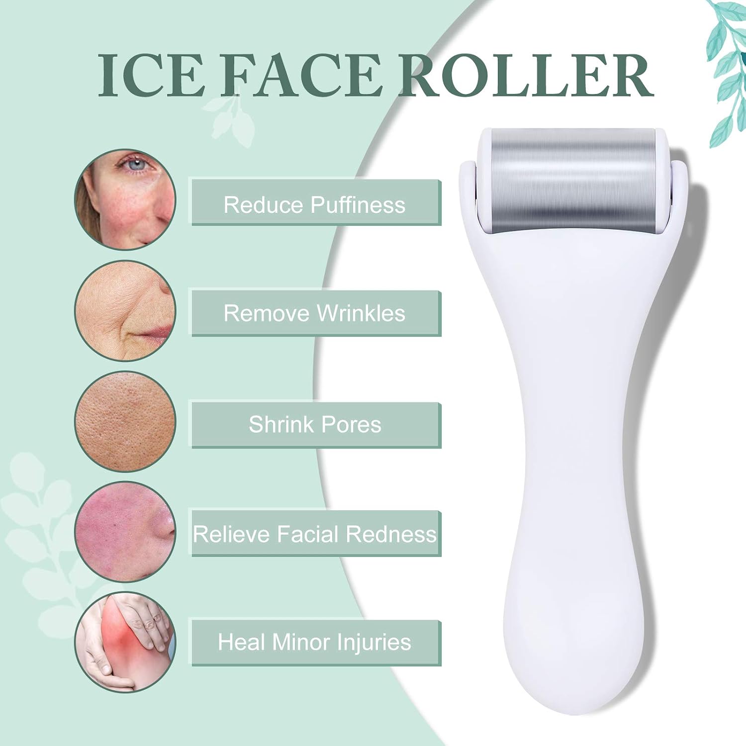 RODILLO DE HIELO PARA ROSTRO Y OJOS MAANGE SET 2 PIEZAS BLANCO - 3