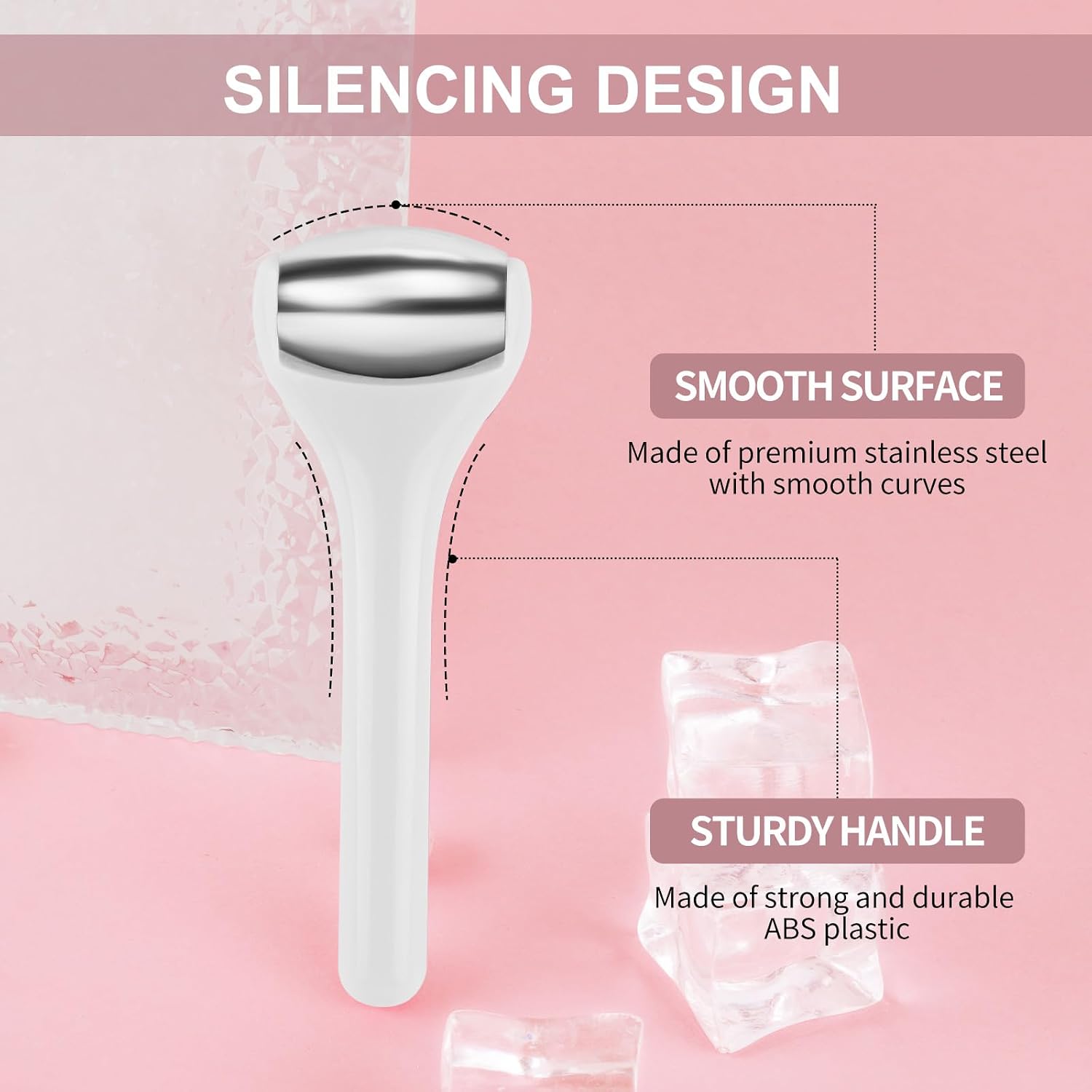 RODILLO DE HIELO PARA ROSTRO Y OJOS MAANGE SET 2 PIEZAS BLANCO - 5