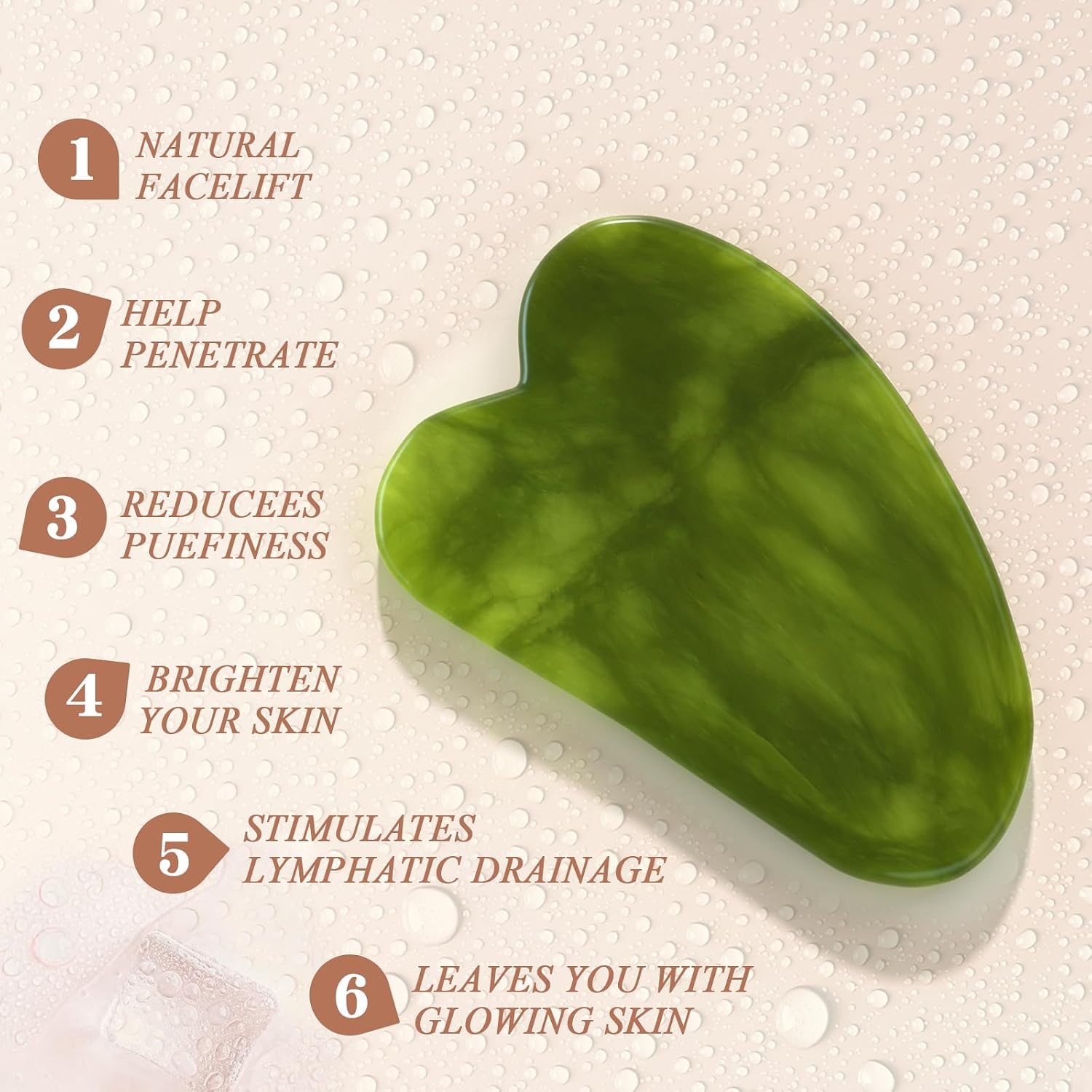 SET DE MASAJEADOR FACIAL GUA SHA Y RODILLO DE JADE YLTNEUQER - 4