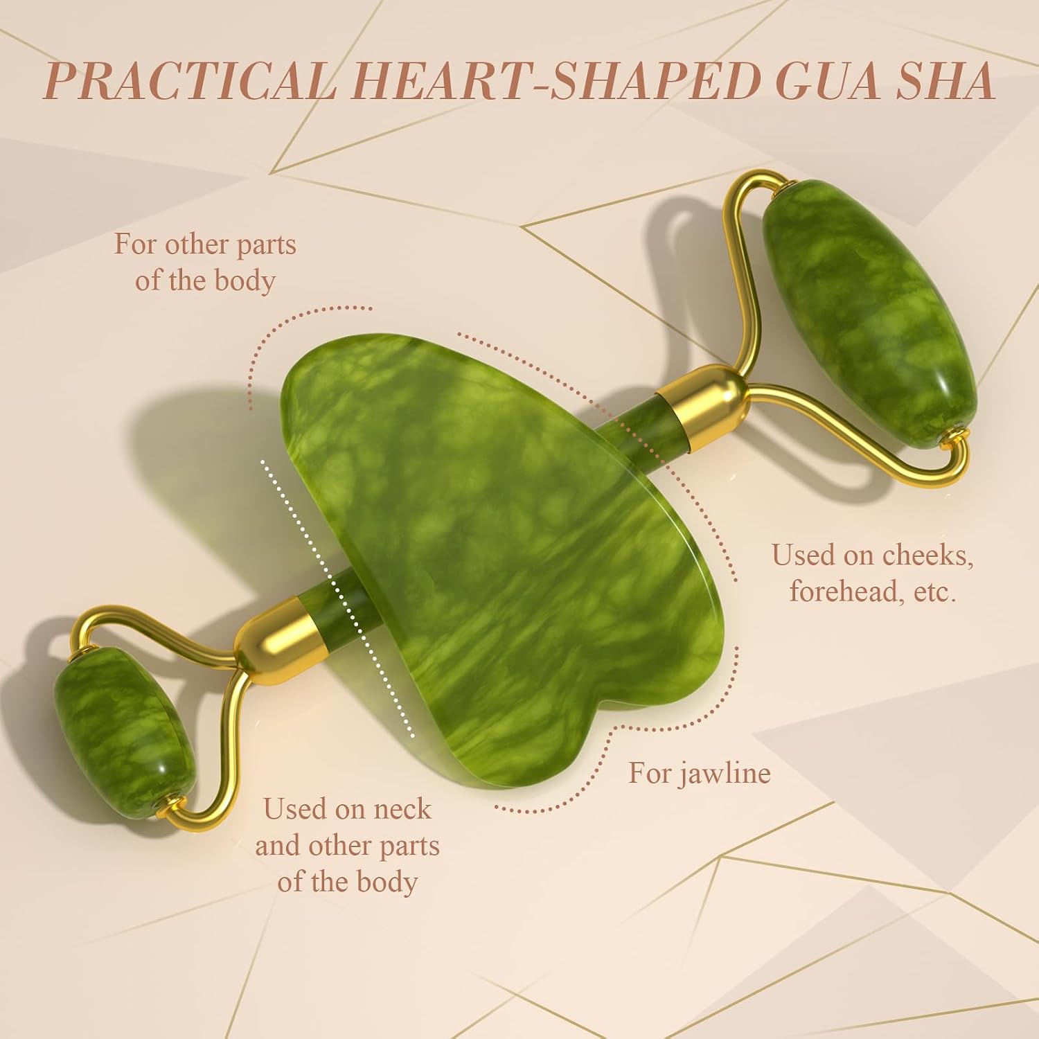 SET DE MASAJEADOR FACIAL GUA SHA Y RODILLO DE JADE YLTNEUQER - 5
