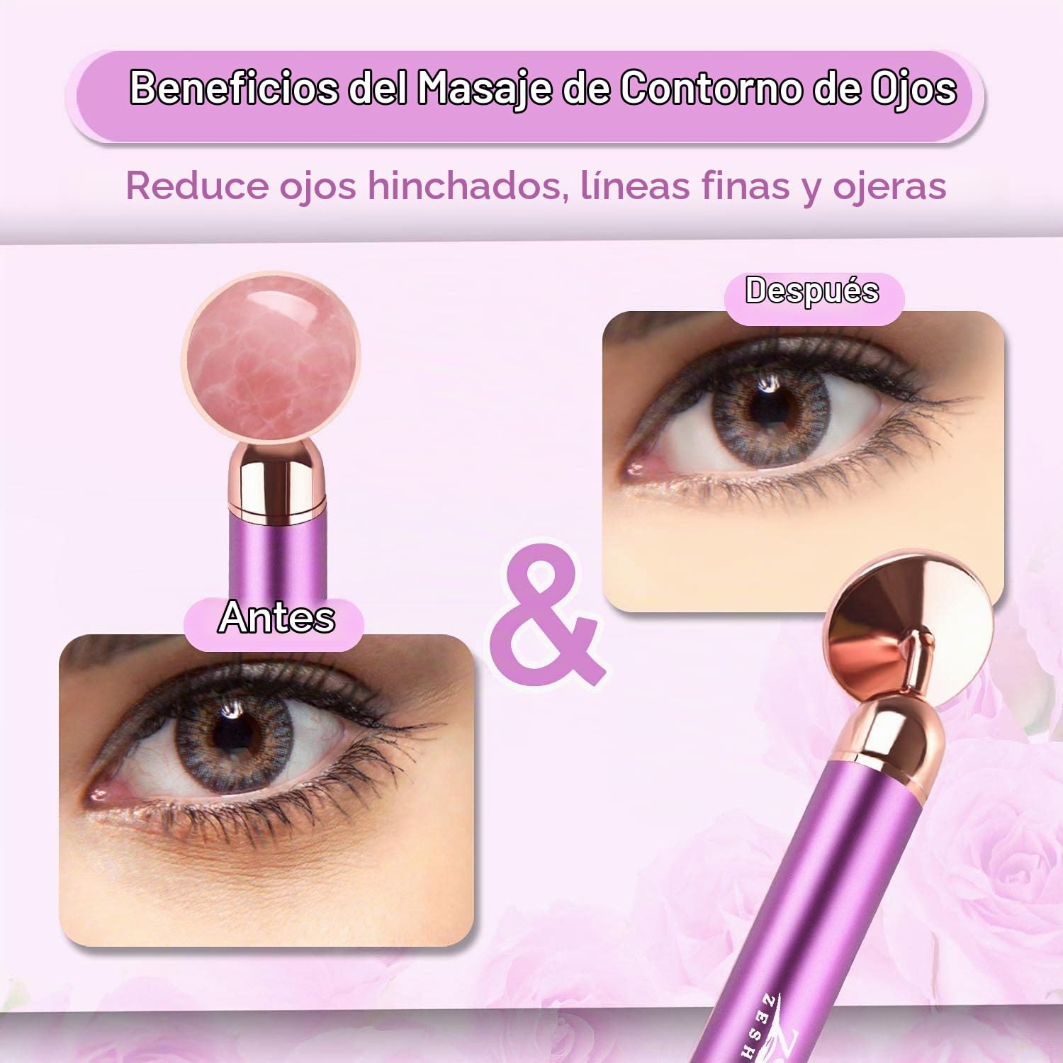 RODILLO FACIAL VIBRATORIO 2 EN 1 ZS ZESHIN JADE - 3