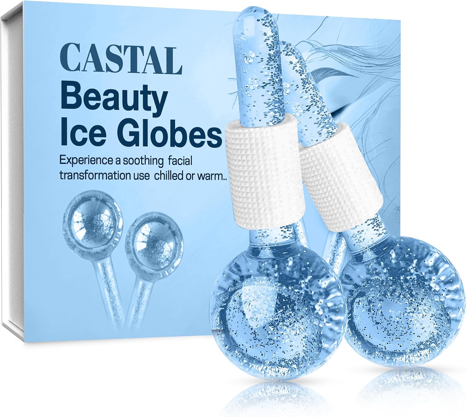 GLOBOS DE HIELO PARA ROSTRO CASTAL BLUE 2 UNIDADES AZUL - 1