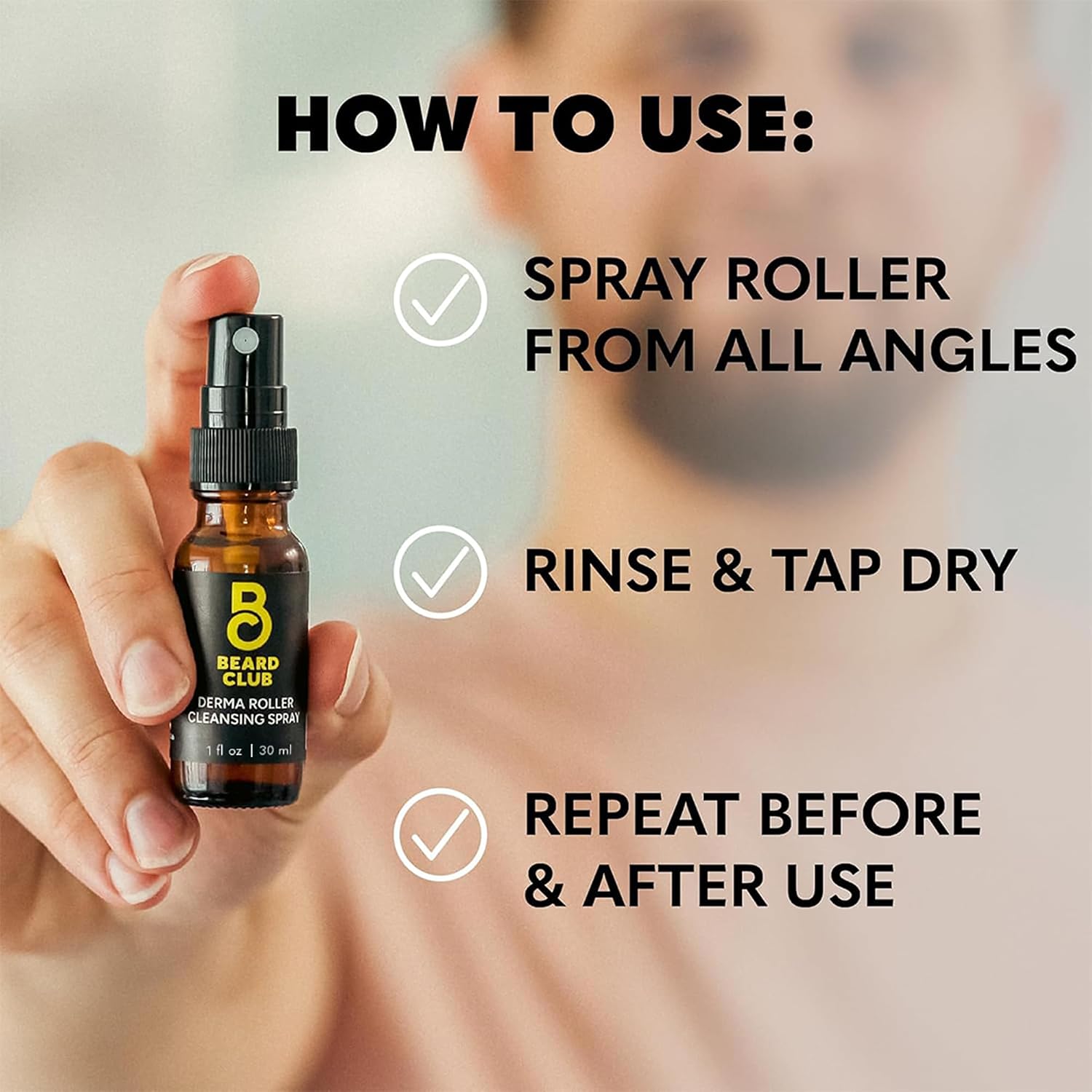 SPRAY LIMPIADOR THE BEARD CLUB DERMA ROLLER 30ML - 3