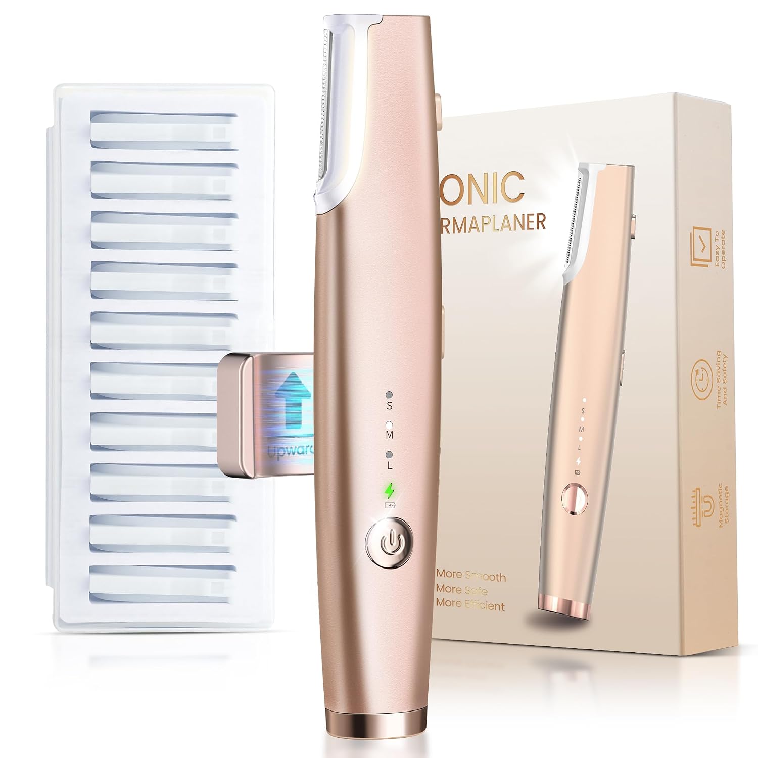 RASURADORA DERMAPLANE ELÉCTRICA PAPMINI PARA ROSTRO CON LED Y 11 CUCHILLAS - 1