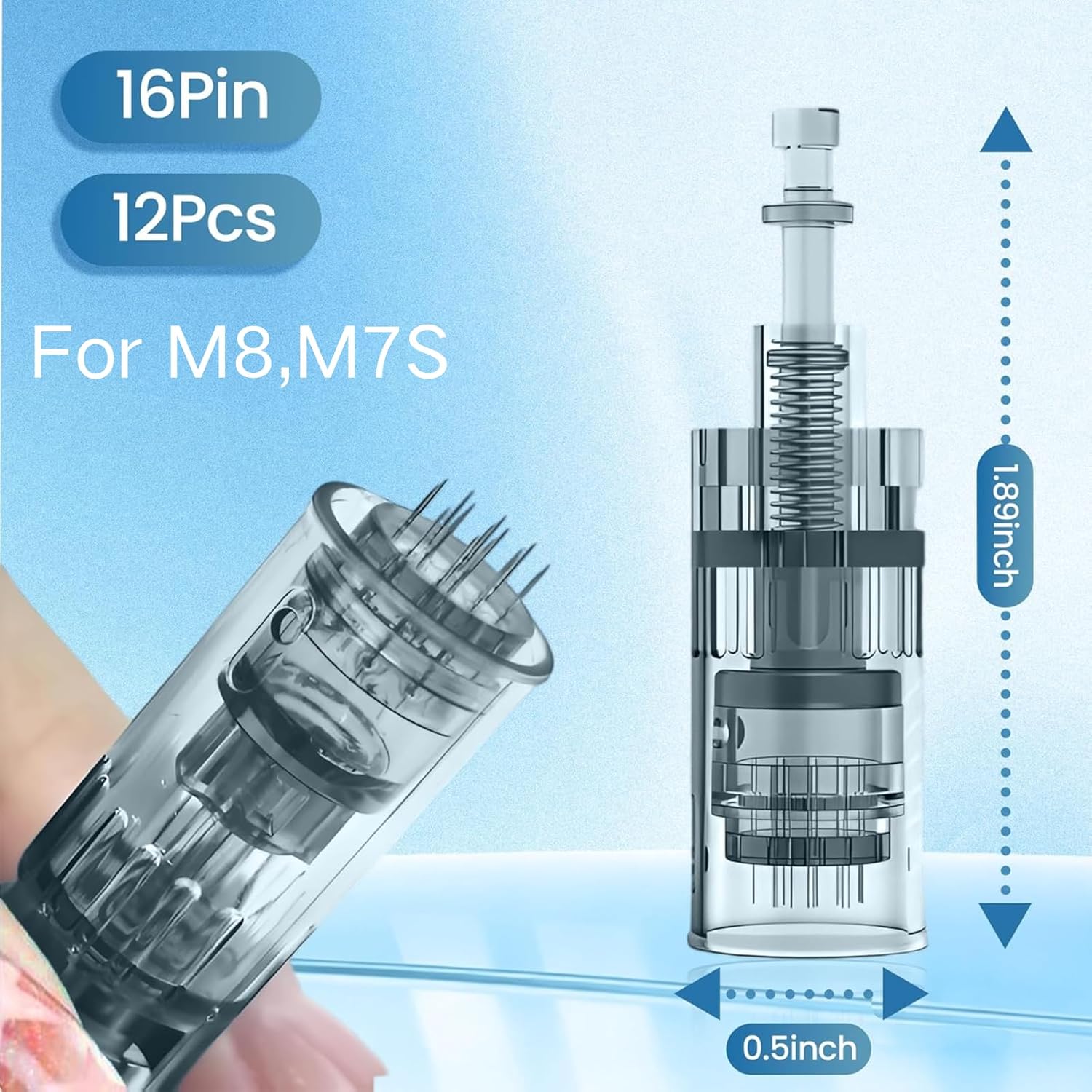 CARTUCHOS PARA DERMA ROLLER MICRONEEDLING MEMTIM 0.25MM 12 UNIDADES 36 PINES PARA M8 Y M7S - 2