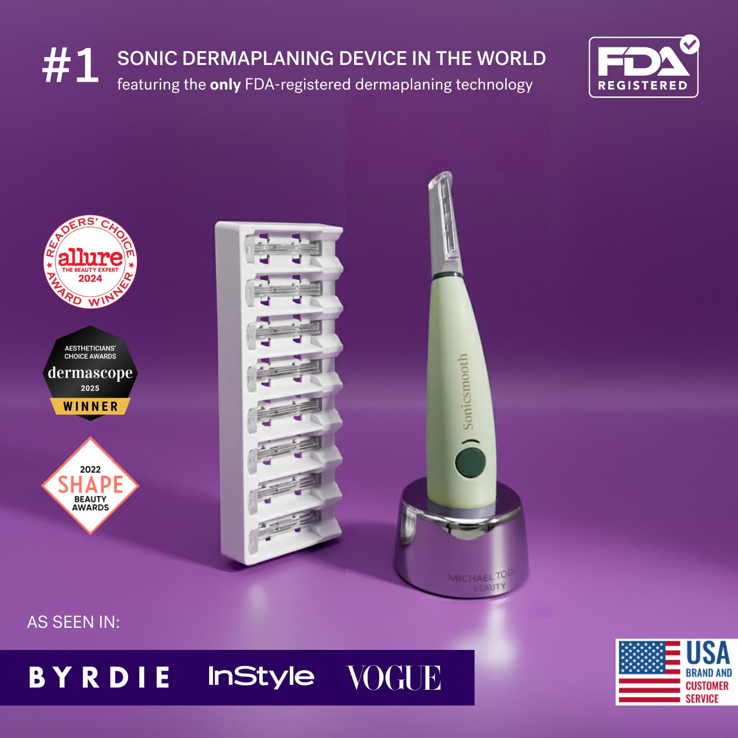 RASURADORA DERMAPLANE MICHAEL TODD SONICSMOOTH PARA ROSTRO MUJER - 2