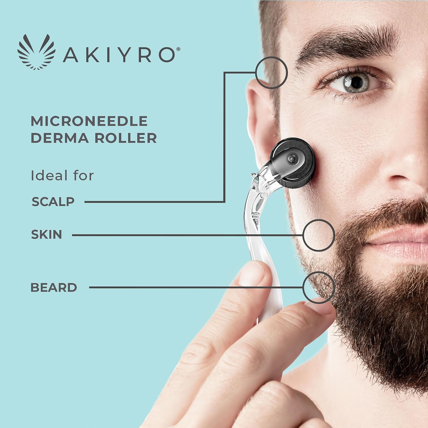 RODILLO DERMA AKIYRO 0.30MM CON ESTUCHE NEGRO - 4