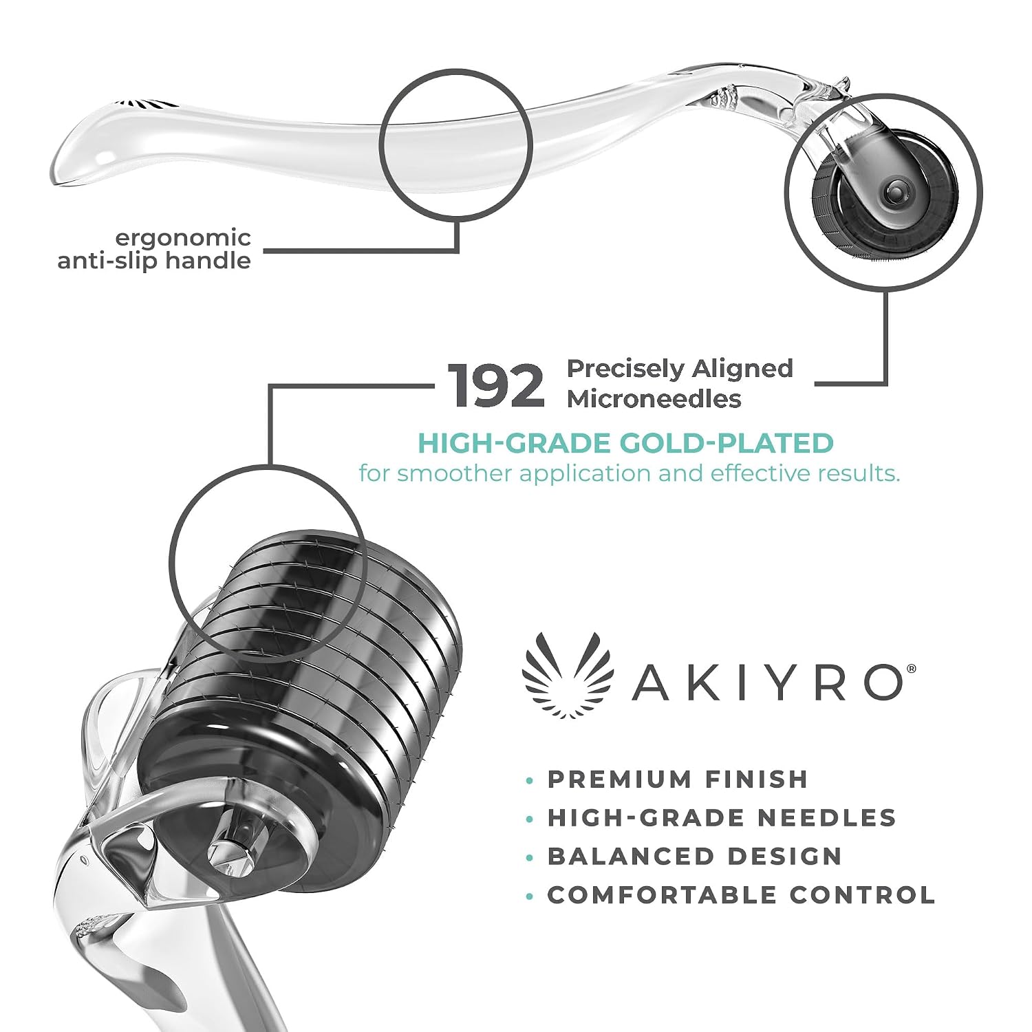RODILLO DERMA AKIYRO 0.30MM CON ESTUCHE NEGRO - 5