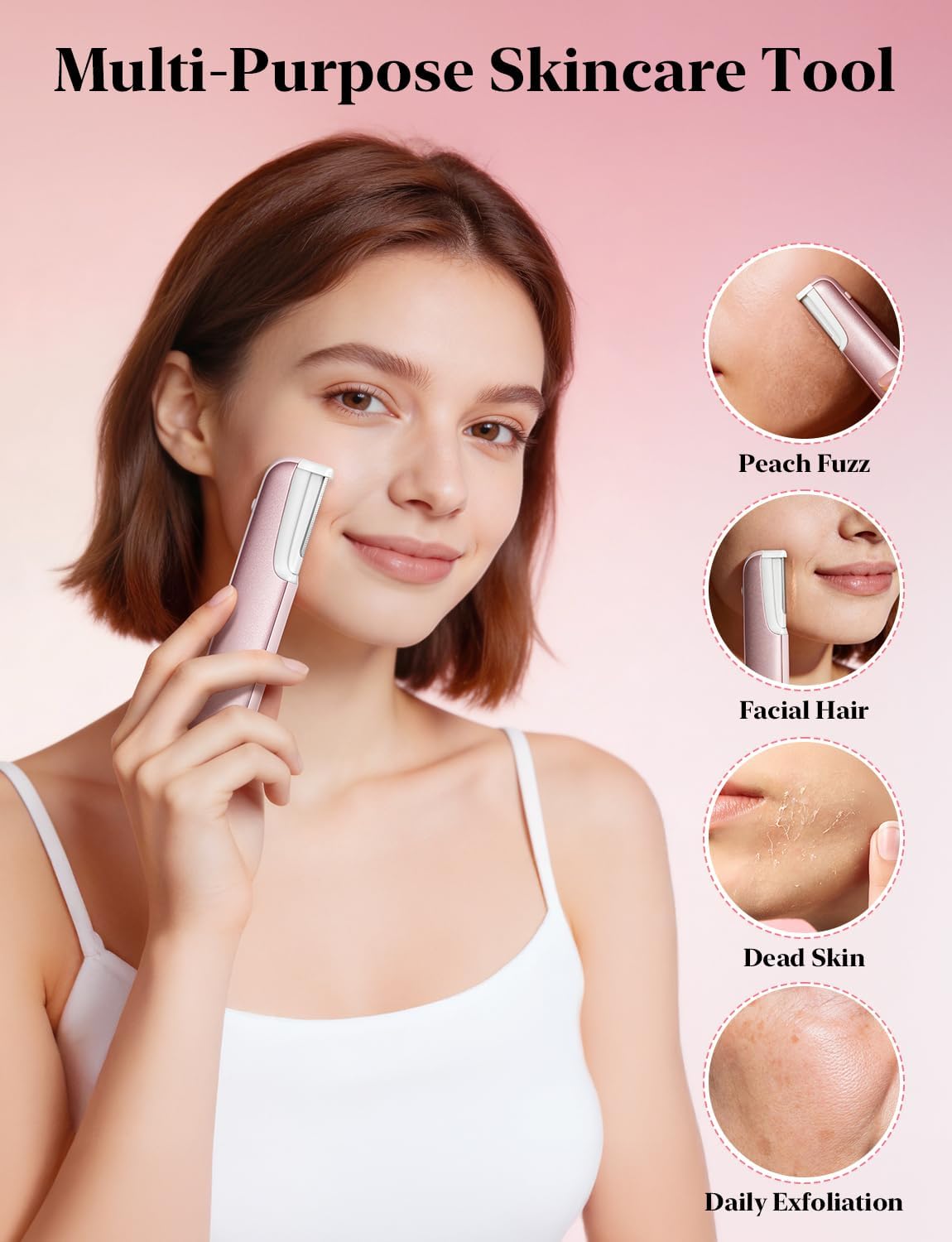 RASURADORA DERMAPLANE WLU PARA MUJER FACIAL ROSA PURO - 3