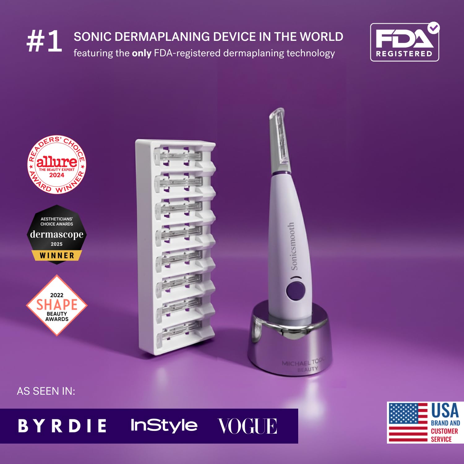 RASURADORA DERMAPLANE MICHAEL TODD BEAUTY SONICSMOOTH PARA ROSTRO MUJER - 3