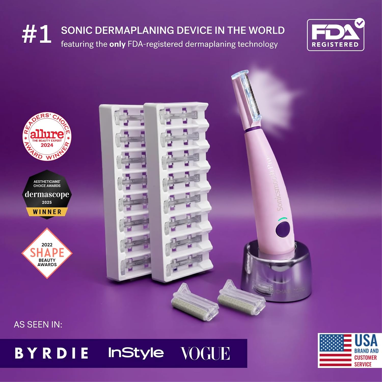 SISTEMA DE DERMAPLANING Y RECORTADOR DE CEJAS MICHAEL TODD SONICSMOOTH PRO+ - 3