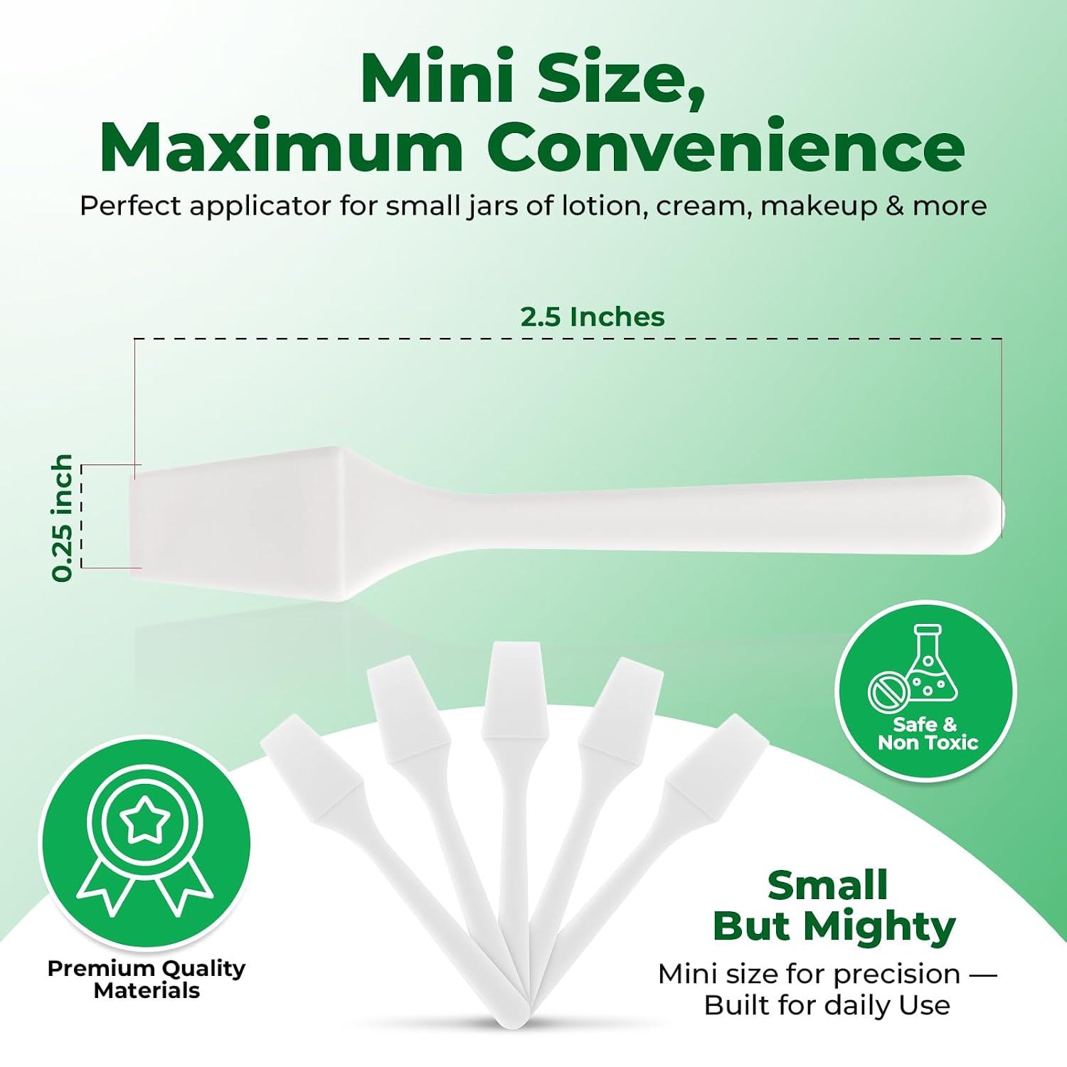 ESPÁTULA MINI PARA CUIDADO DE LA PIEL KOPPERKO 2.5 PULGADAS 100 UNIDADES BLANCO - 3