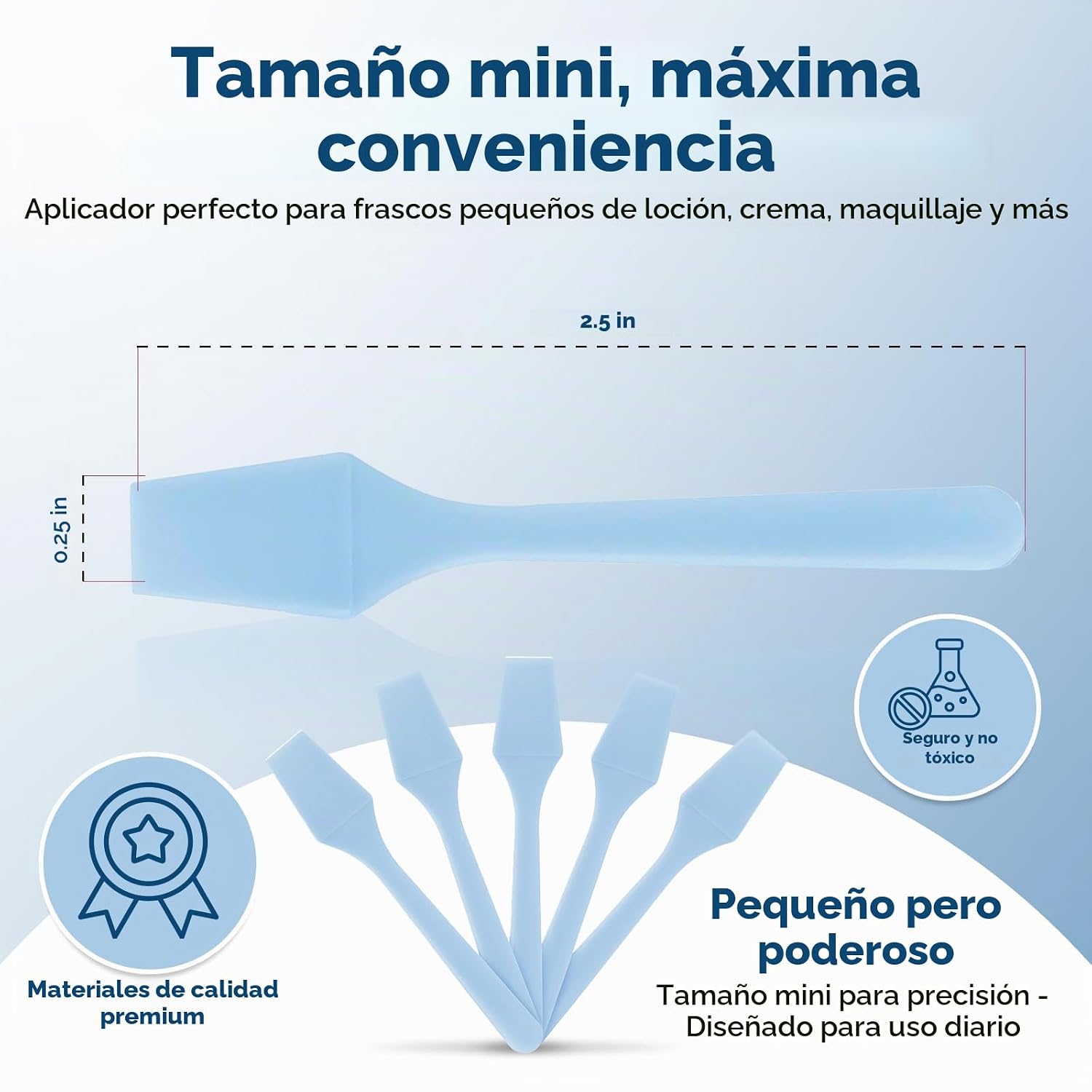 ESPÁTULA COSMÉTICA KOPPERKO MINI 2.5 PULGADAS 100 UNIDADES AZUL CELESTE - 3