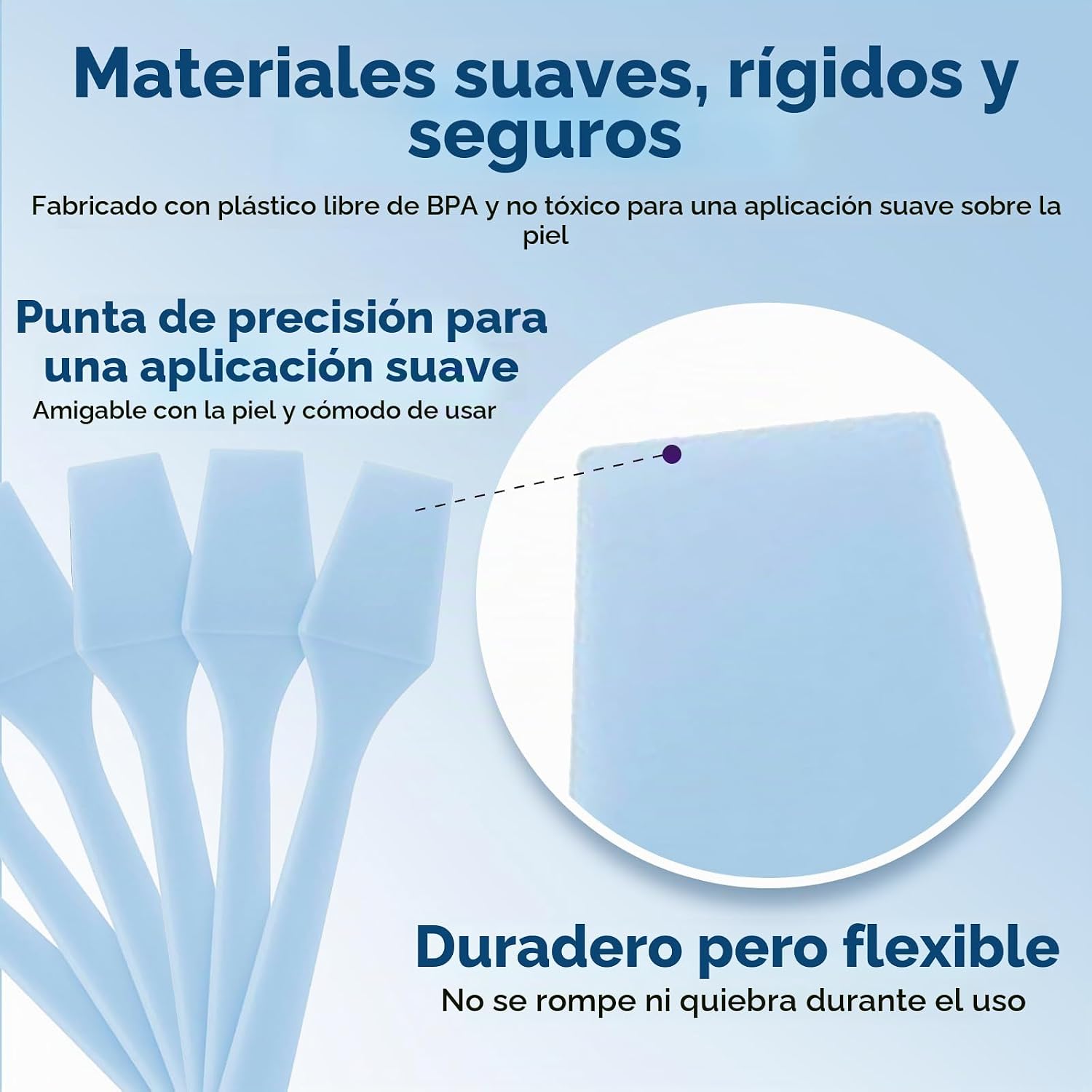 ESPÁTULA COSMÉTICA KOPPERKO MINI 2.5 PULGADAS 100 UNIDADES AZUL CELESTE - 4