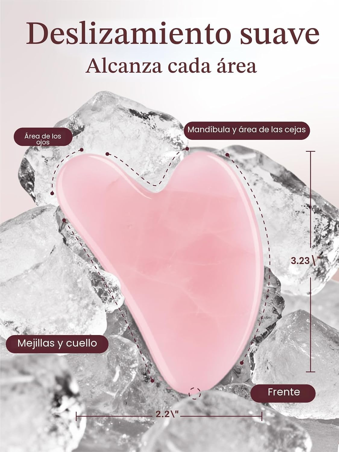 HERRAMIENTA FACIAL GUA SHA RENA CHRIS CUARZO ROSA - 2