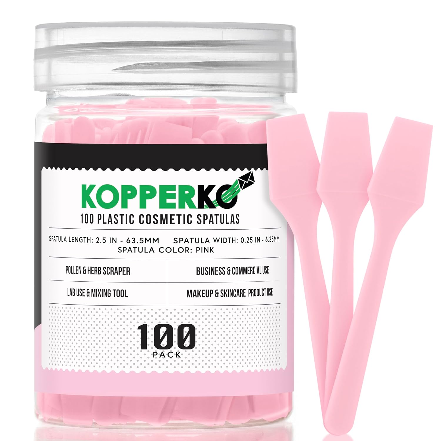 ESPÁTULAS COSMÉTICAS KOPPERKO 2.5 PULGADAS 100 UNIDADES ROSA - 1