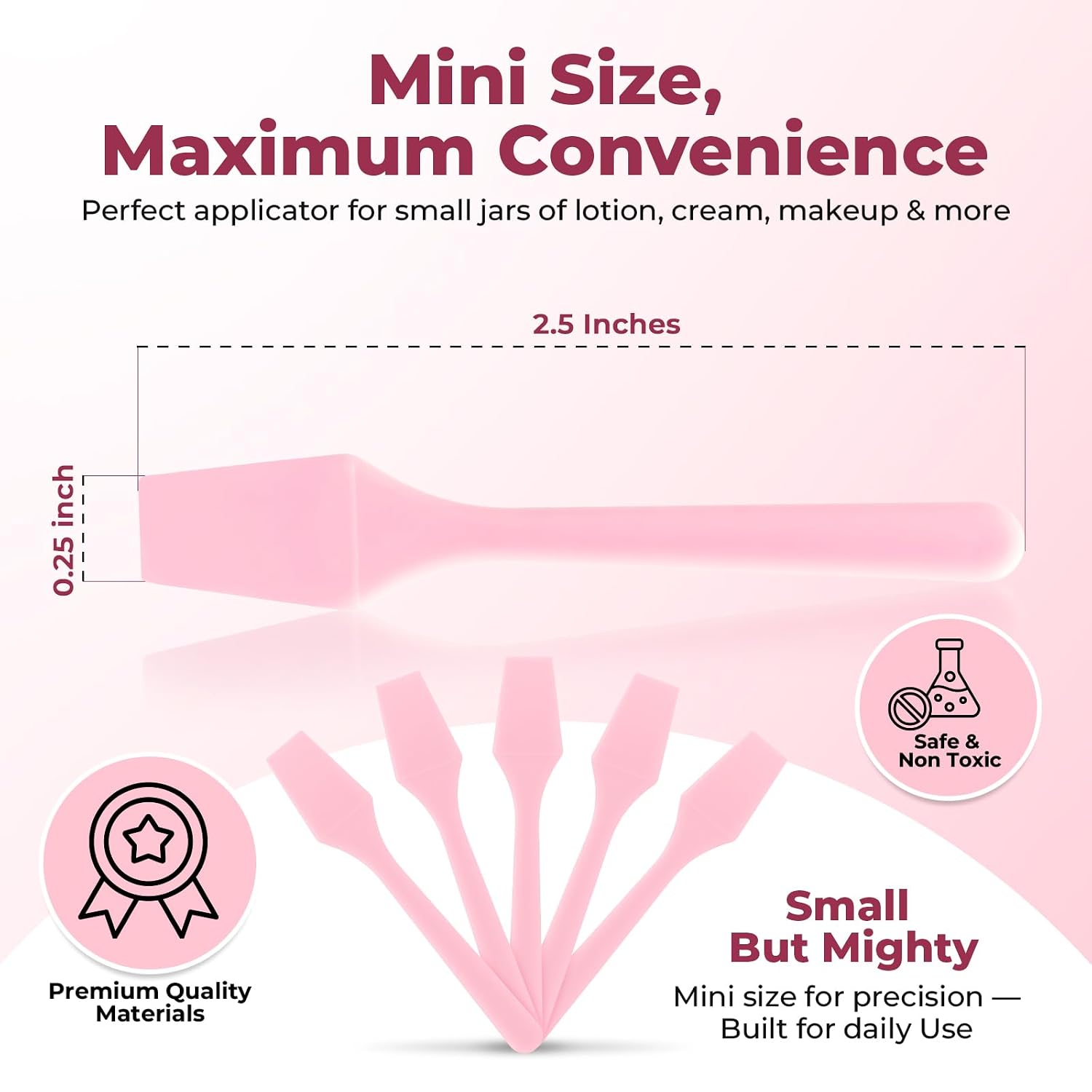 ESPÁTULAS COSMÉTICAS KOPPERKO 2.5 PULGADAS 100 UNIDADES ROSA - 3