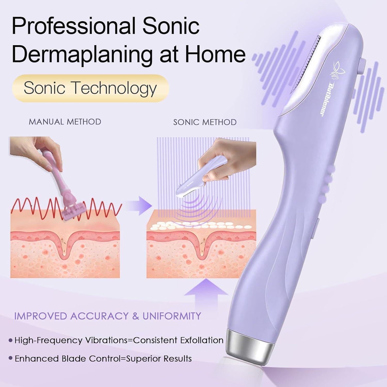 RASURADORA DERMAPLANE SÓNICA PARA MUJER BUTIBLENER - 3