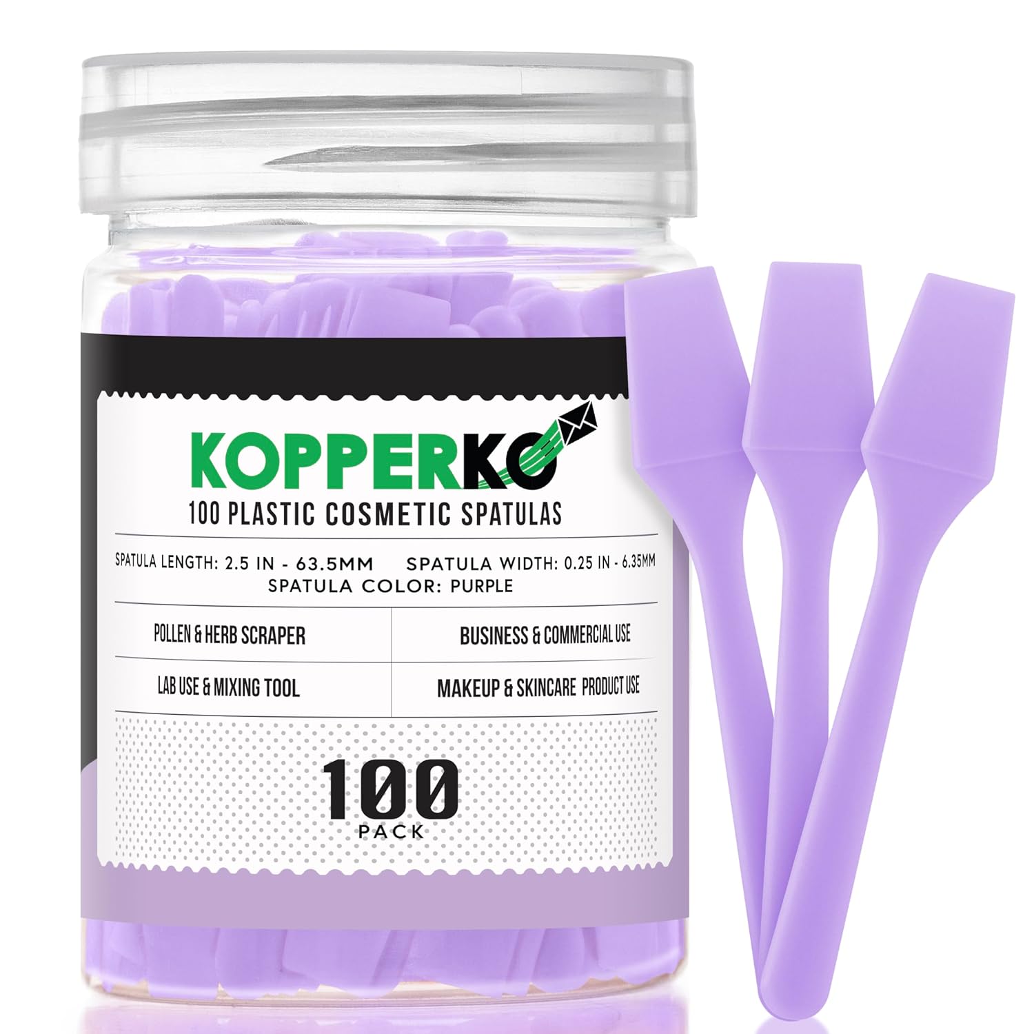 ESPÁTULA FACIAL KOPPERKO MINI 2.5 PULGADAS 100 UNIDADES MORADO - 1