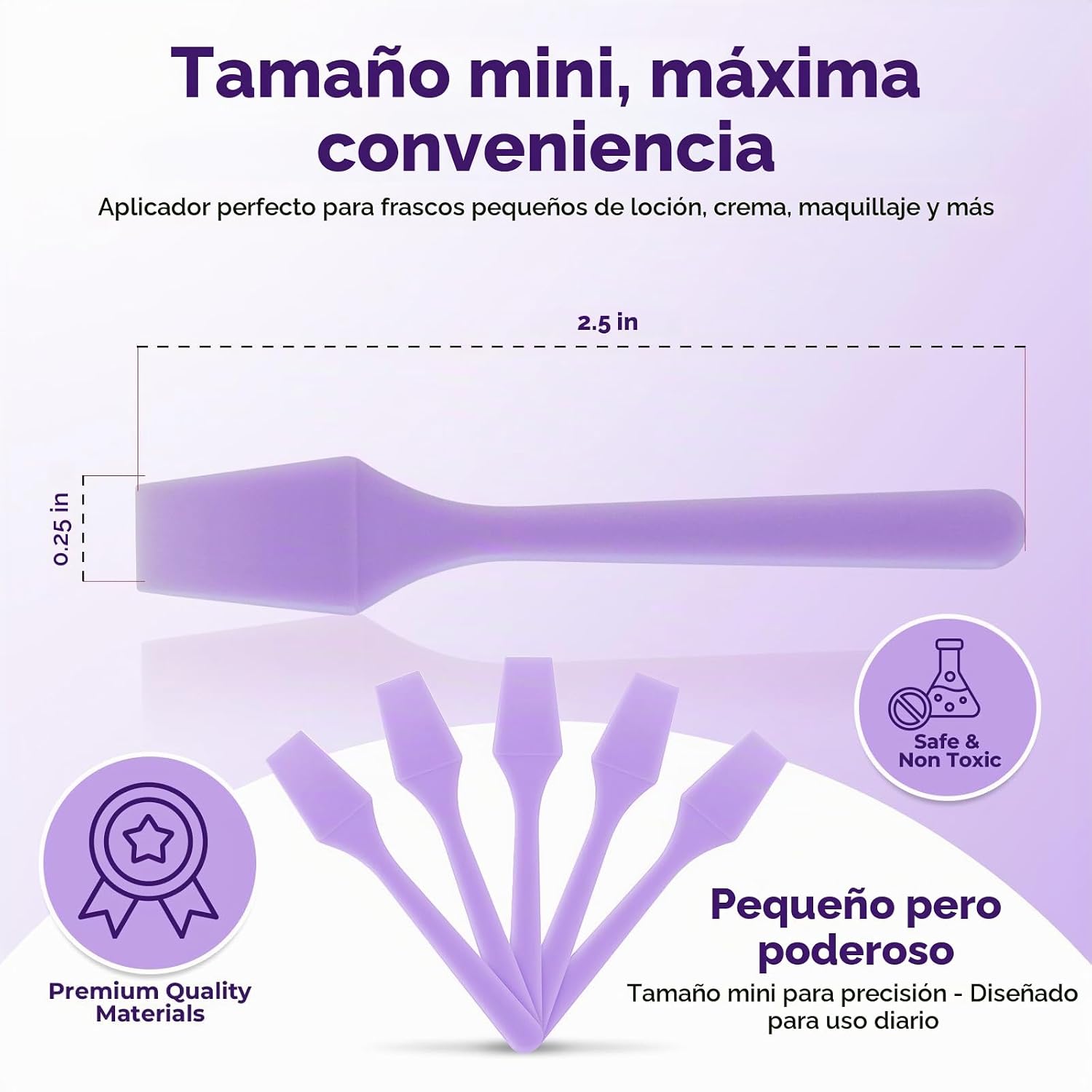 ESPÁTULA FACIAL KOPPERKO MINI 2.5 PULGADAS 100 UNIDADES MORADO - 3