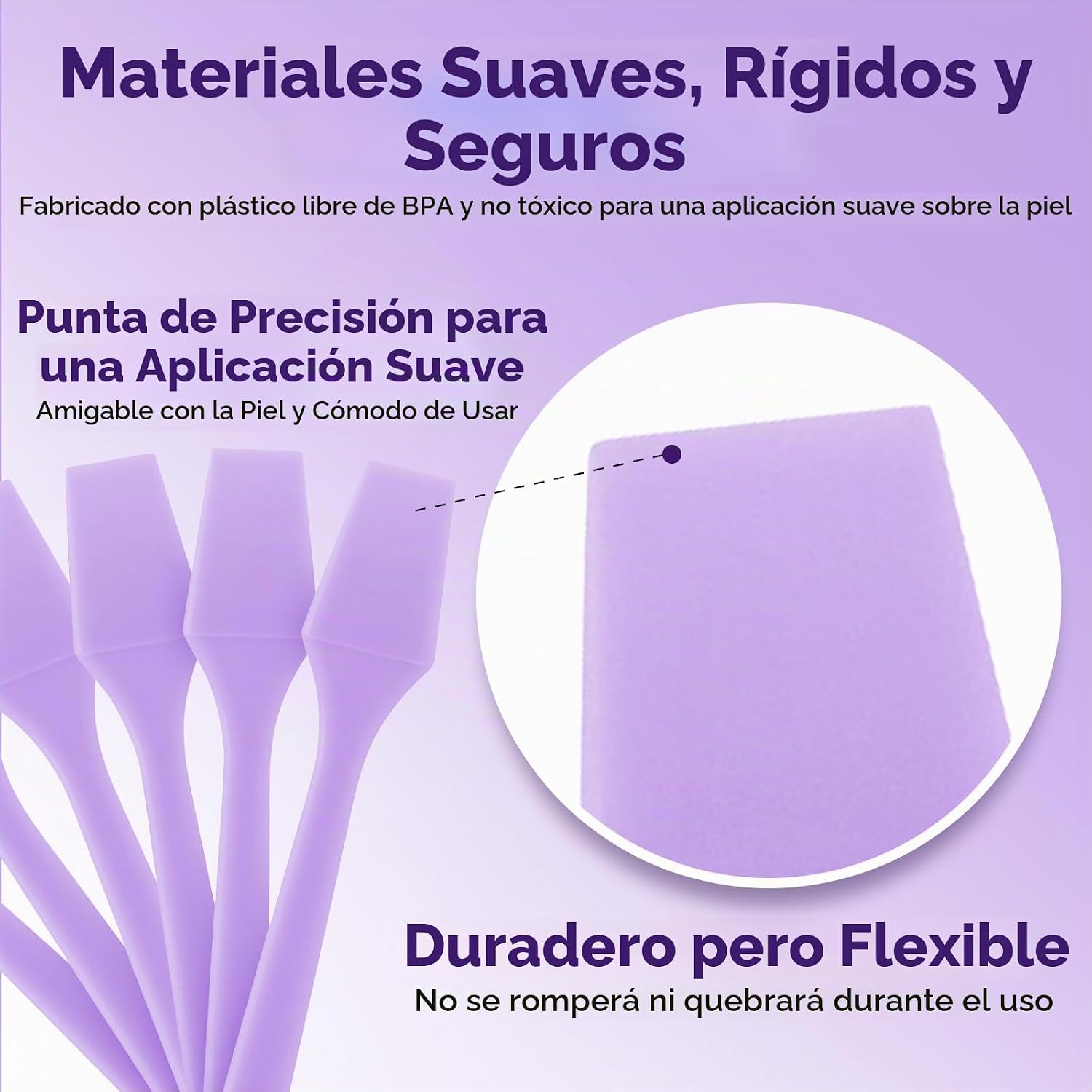 ESPÁTULA FACIAL KOPPERKO MINI 2.5 PULGADAS 100 UNIDADES MORADO - 4