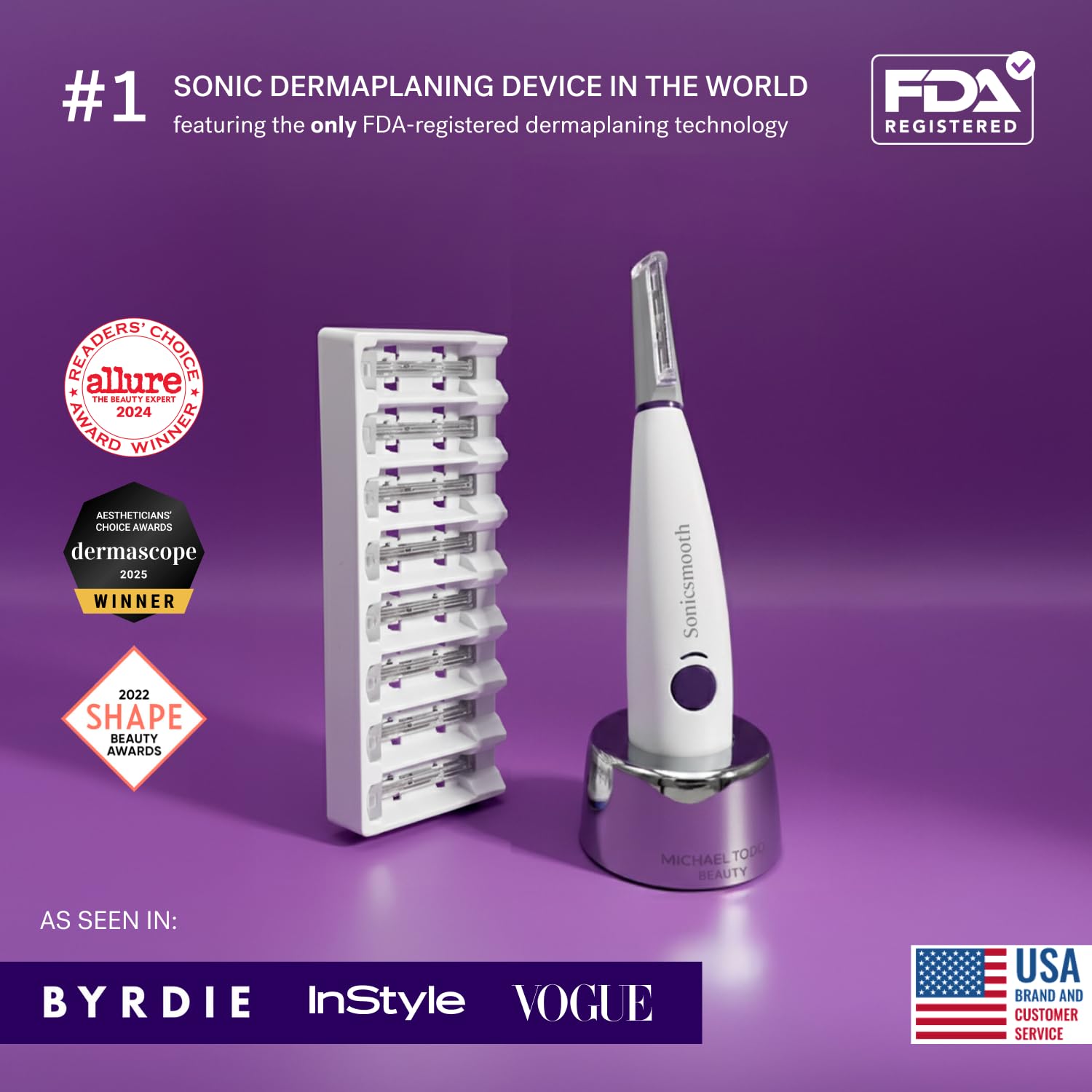 RASURADORA DERMAPLANE MICHAEL TODD BEAUTY SONICSMOOTH PARA ROSTRO MUJER - 3