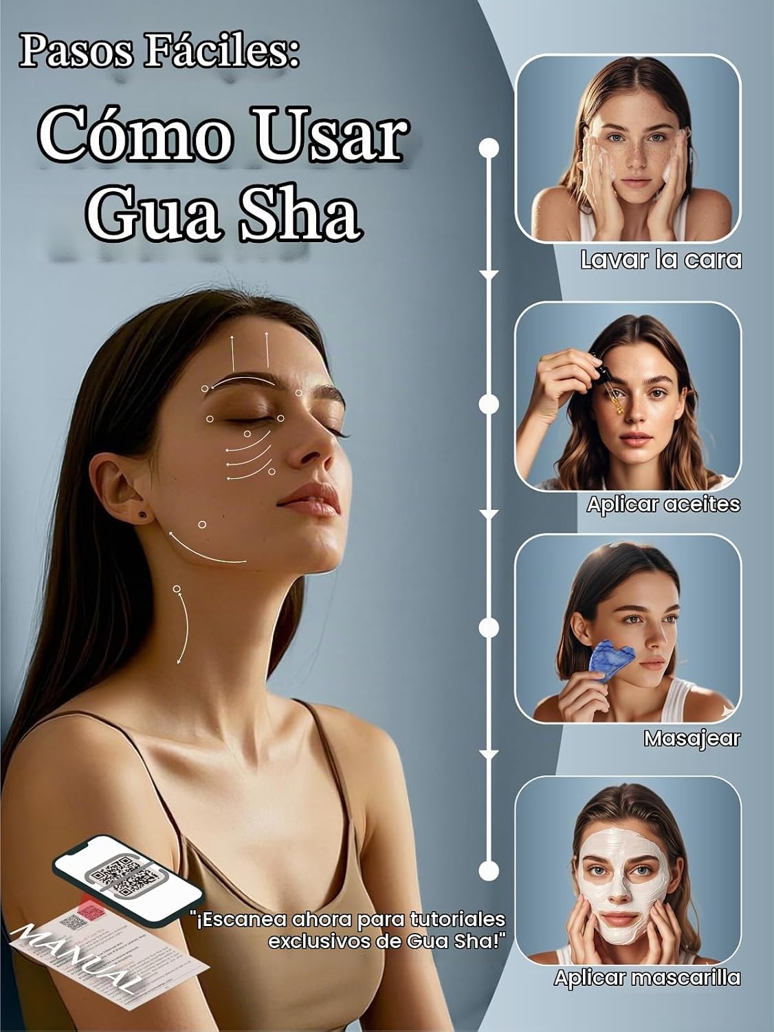 HERRAMIENTA FACIAL GUA SHA RENA CHRIS BLUE AVENTURINE - 5