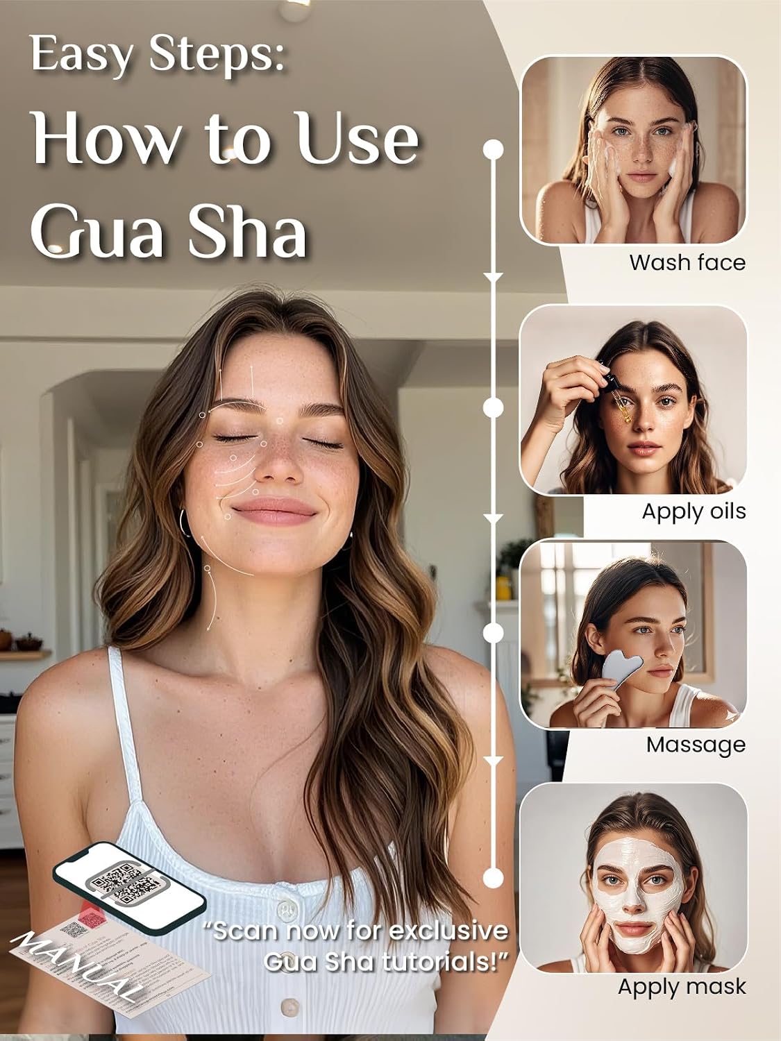 HERRAMIENTA FACIAL GUA SHA RENA CHRIS TERAHERTZ PLATA GRIS - 3