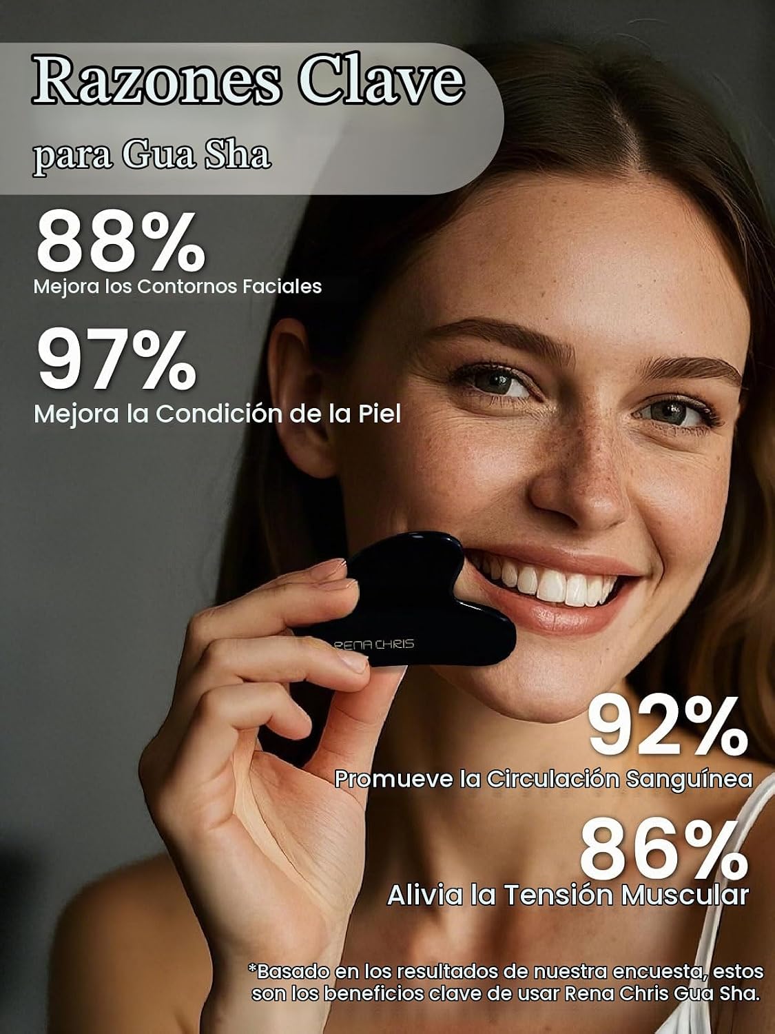 HERRAMIENTA FACIAL GUA SHA RENA CHRIS OBSIDIANA NEGRA - 4