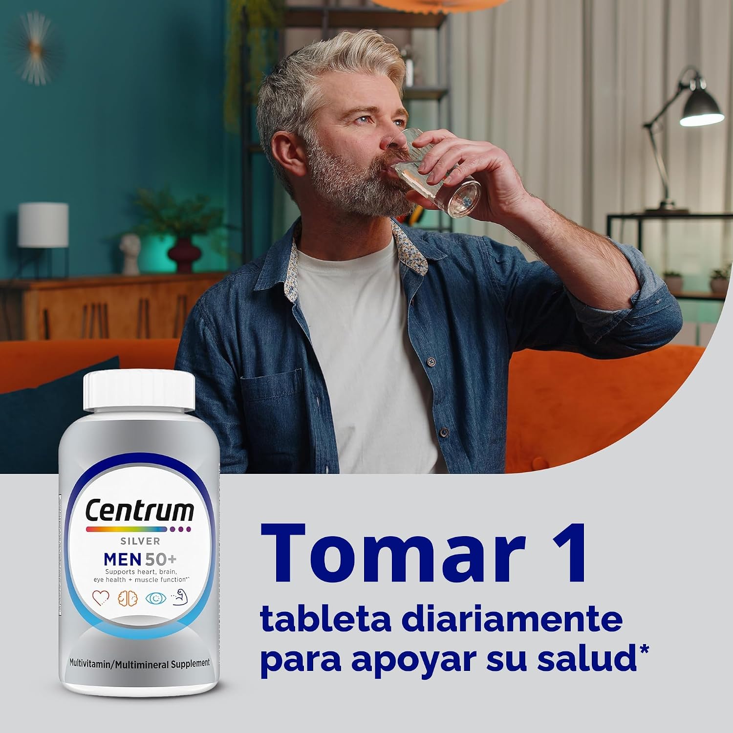 MULTIVITAMÍNICO CENTRUM SILVER PARA HOMBRE 50+ 200 TABLETAS - 5