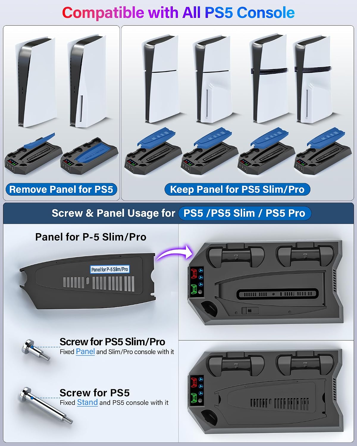 BASE DE ENFRIAMIENTO Y ESTACIÓN DE CARGA DUAL PARA CONTROLES CYKOARMOR PS5/PS5 SLIM/PS5 PRO - 2