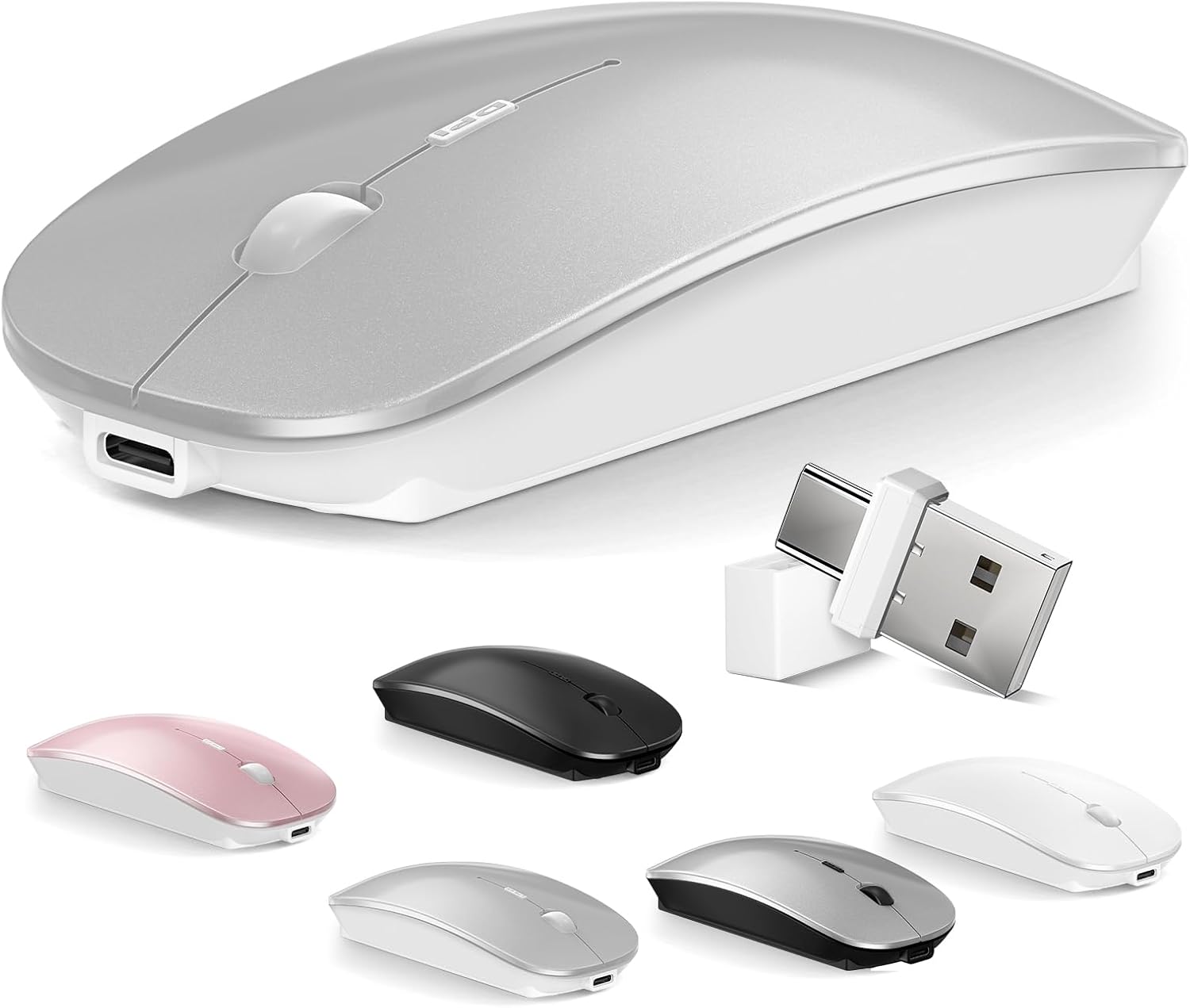 MOUSE INALÁMBRICO BLUETOOTH NORMDECOS DUAL MODE PARA MACBOOK Y PC - 1