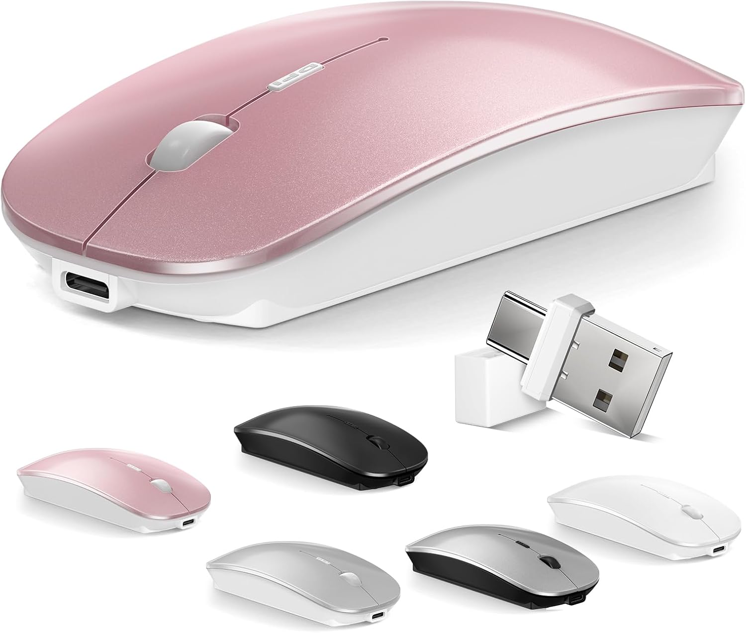 MOUSE INALÁMBRICO BLUETOOTH NORMDECOS DUAL MODE PARA MACBOOK Y PC - 1