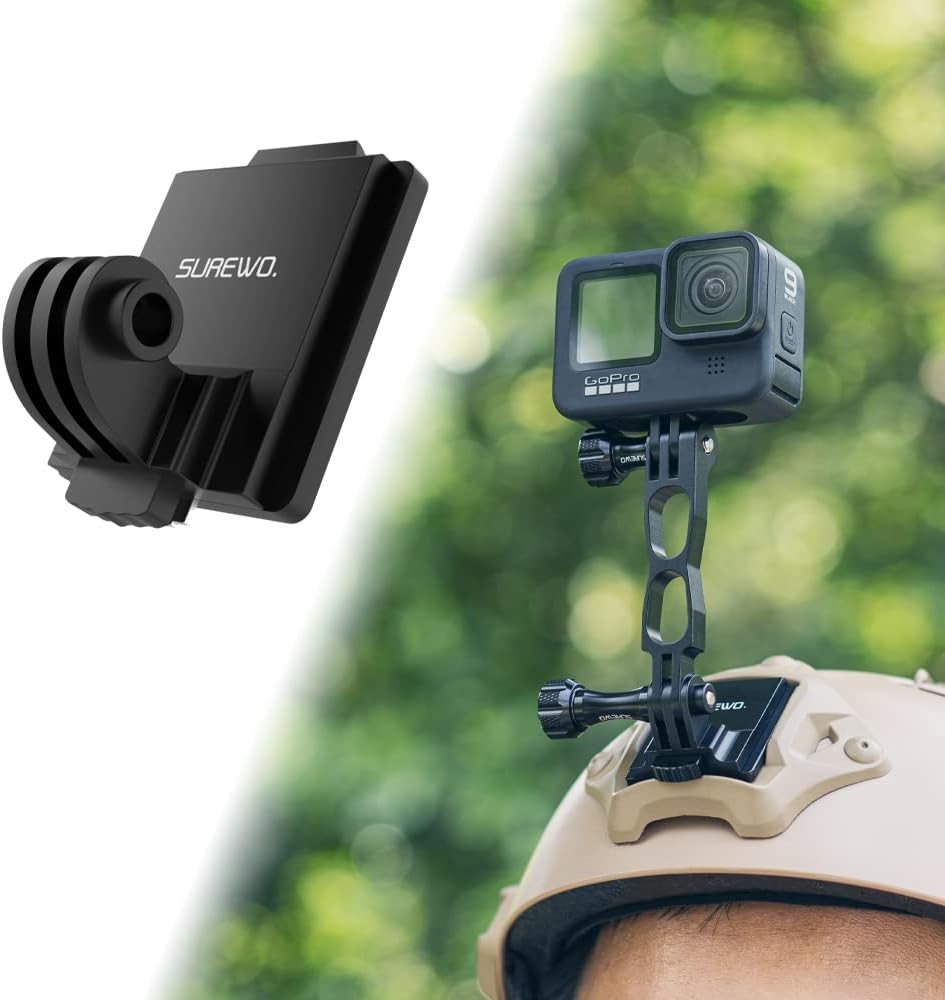 SOPORTE PARA CASCO TÁCTICO SUREWO COMPATIBLE CON GOPRO HERO 13/12/11/10/9/8/7/6/5 Y DJI OSMO ACTION - 3