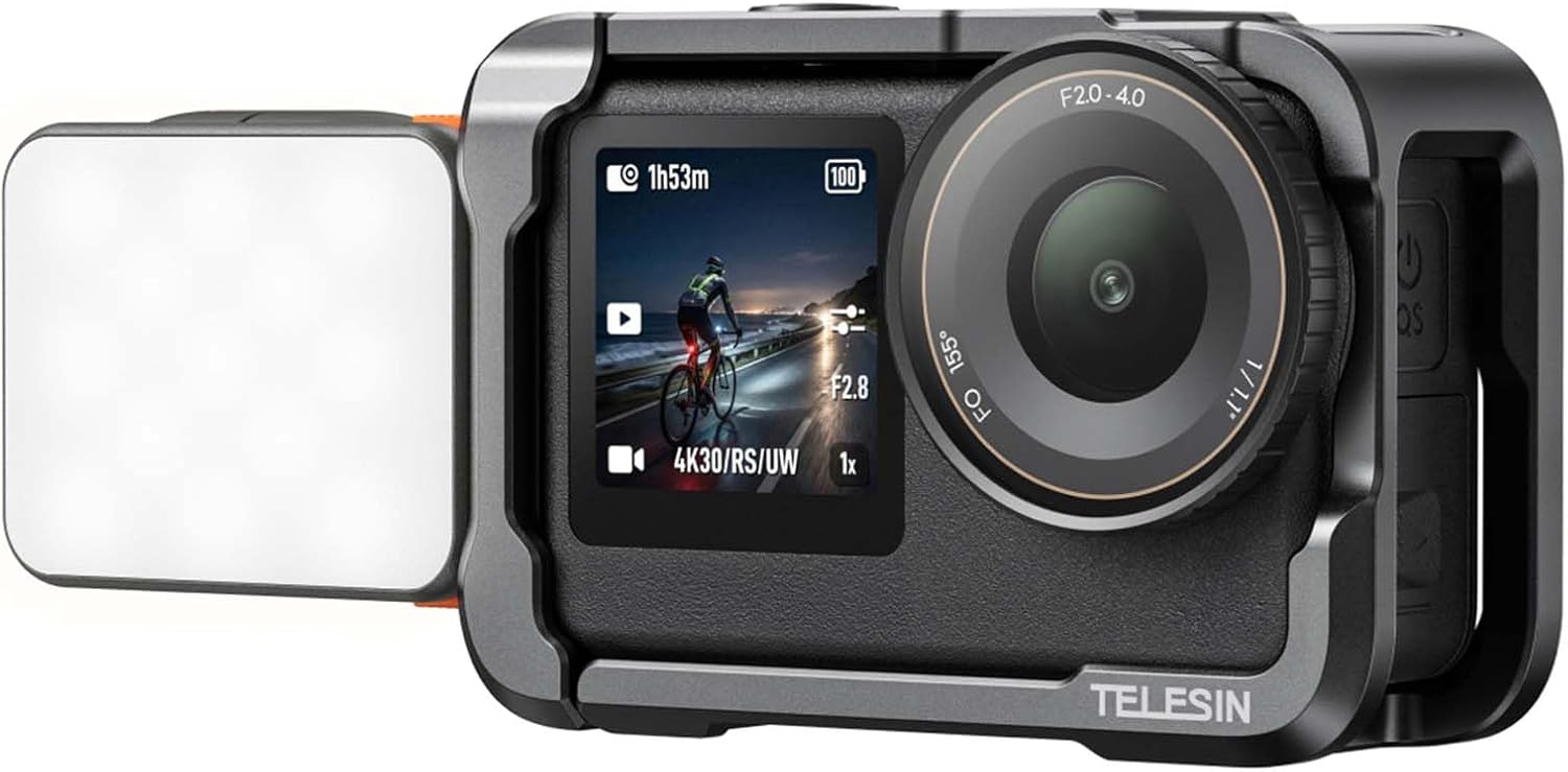 CARCASA METÁLICA CON LUZ LED TELESIN PARA DJI OSMO ACTION 6 - 1