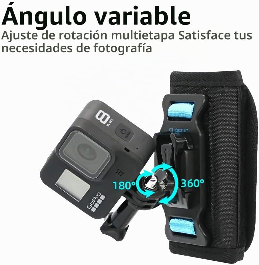 SOPORTE PARA MOCHILA CON CORREA DE HOMBRO SUREWO COMPATIBLE CON GOPRO Y CÁMARAS DEPORTIVAS - 3