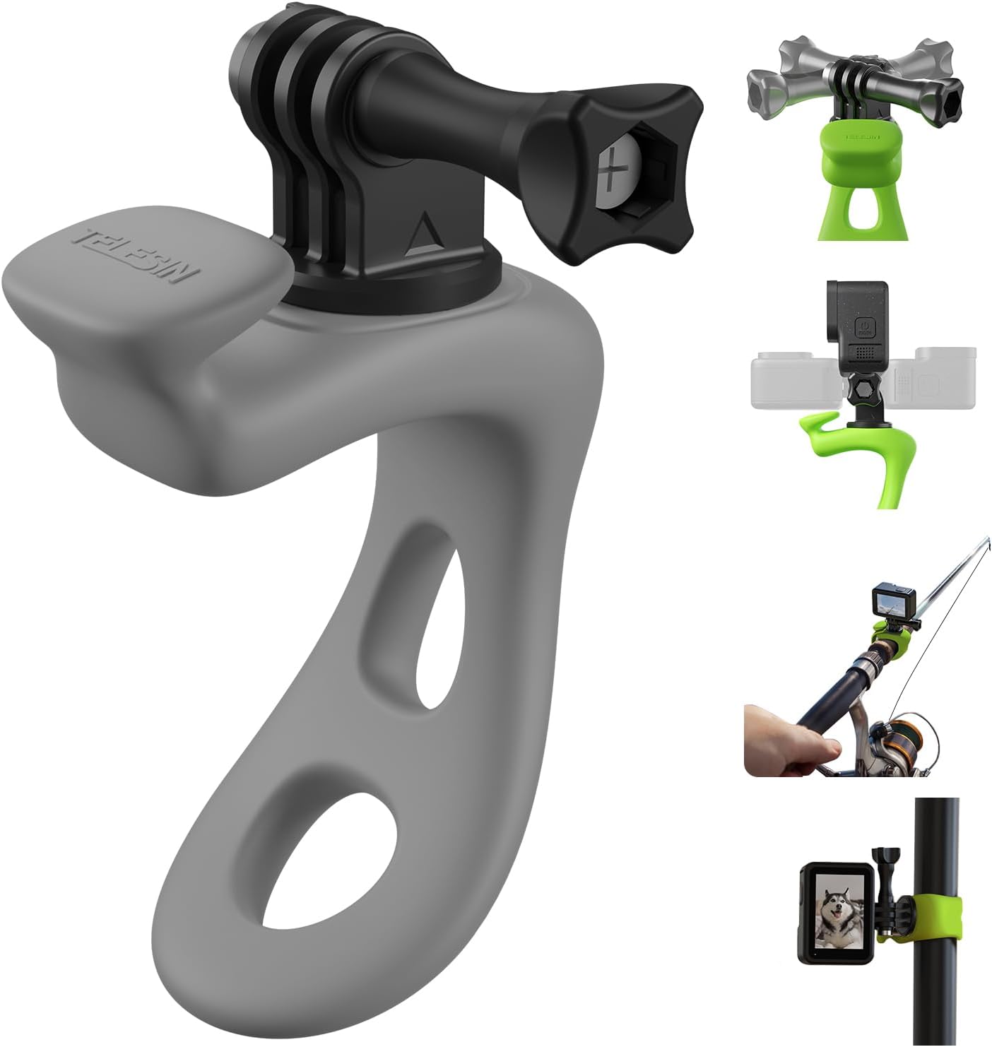 SOPORTE FLEXIBLE PARA CÁMARA TELESIN CON BANDA AJUSTABLE 360 PARA GOPRO Y OTRAS CÁMARAS DE ACCIÓN - 1