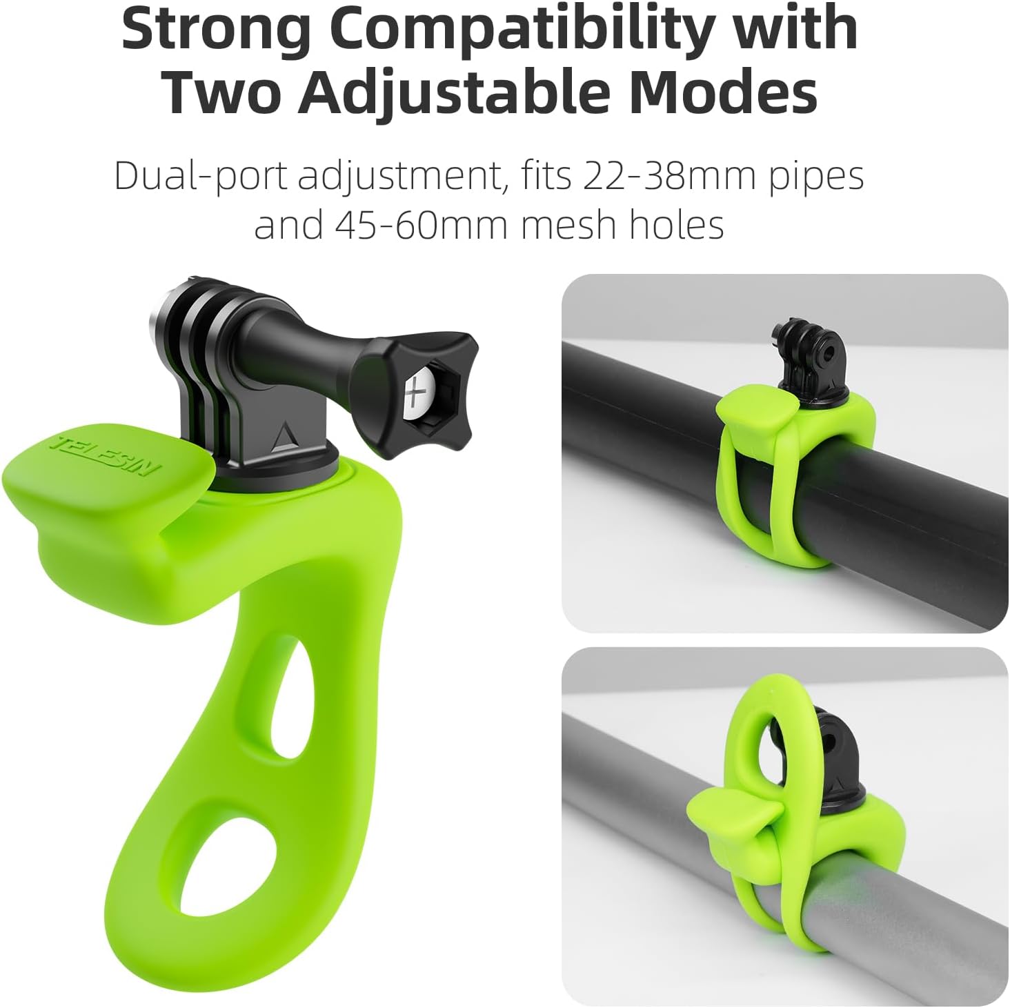 SOPORTE FLEXIBLE PARA CÁMARA TELESIN CON BANDA AJUSTABLE 360 PARA GOPRO Y OTRAS CÁMARAS DE ACCIÓN - 3
