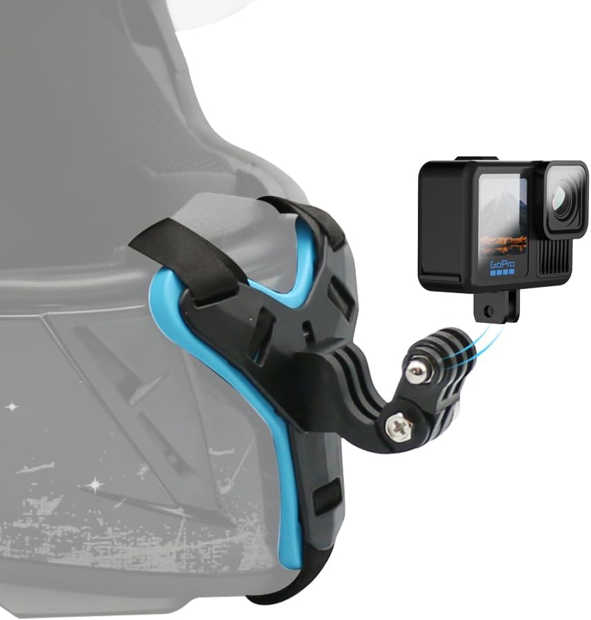 SOPORTE PARA CASCO DE MOTOCICLETA SUREWO PARA GOPRO Y CÁMARAS DEPORTIVAS NEGRO - 1